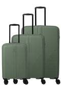 Travelite AIR STRIPE Koffer-Set L/M erweiterbar/S Slim Koffer-Set in Grün
