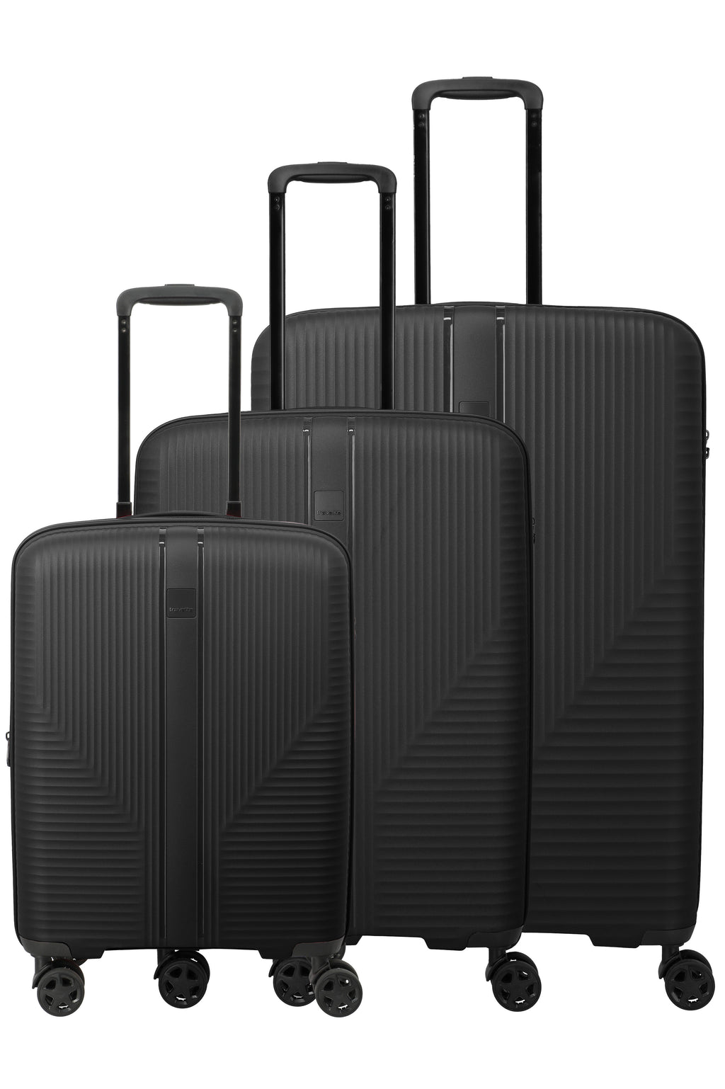 Travelite AIR STRIPE Koffer-Set L/M erweiterbar/S erweiterbar Koffer-Set in Schwarz