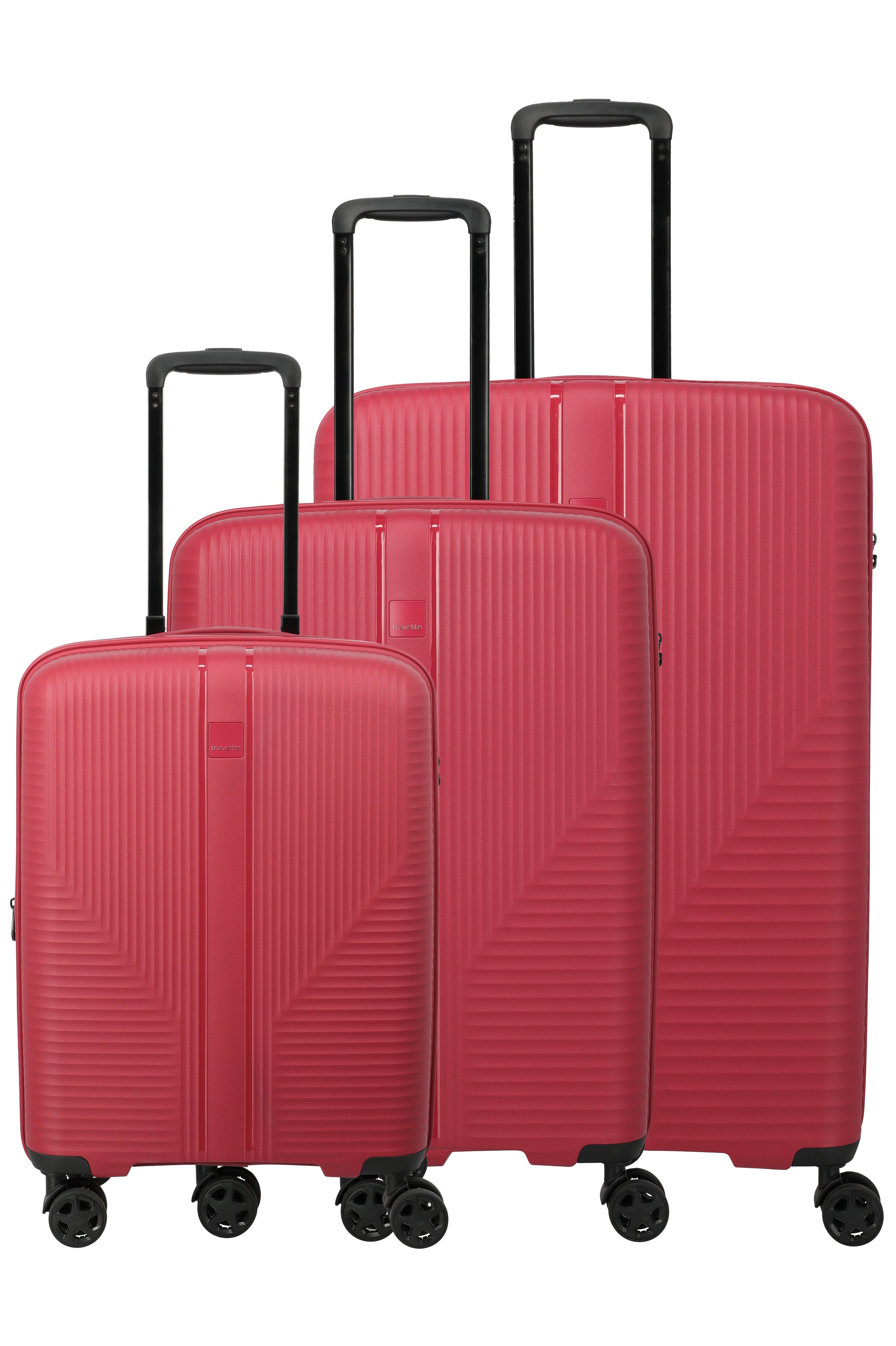 Travelite AIR STRIPE Koffer-Set L/M erweiterbar/S erweiterbar Koffer-Set in Rot