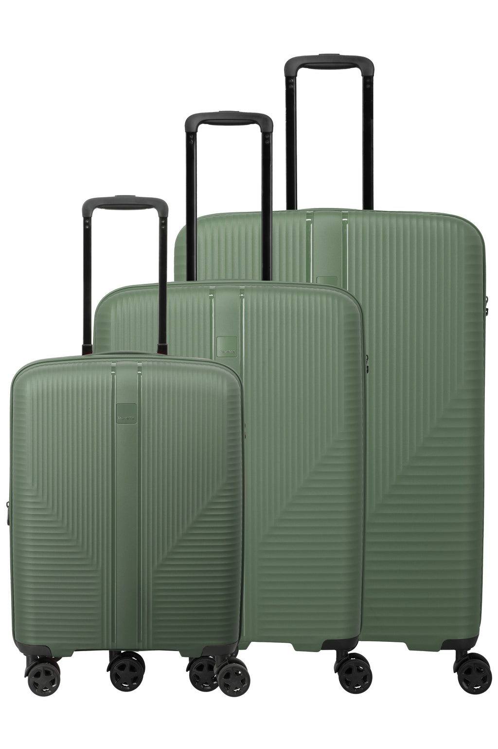 Travelite AIR STRIPE Koffer-Set L/M erweiterbar/S erweiterbar Koffer-Set in Grün