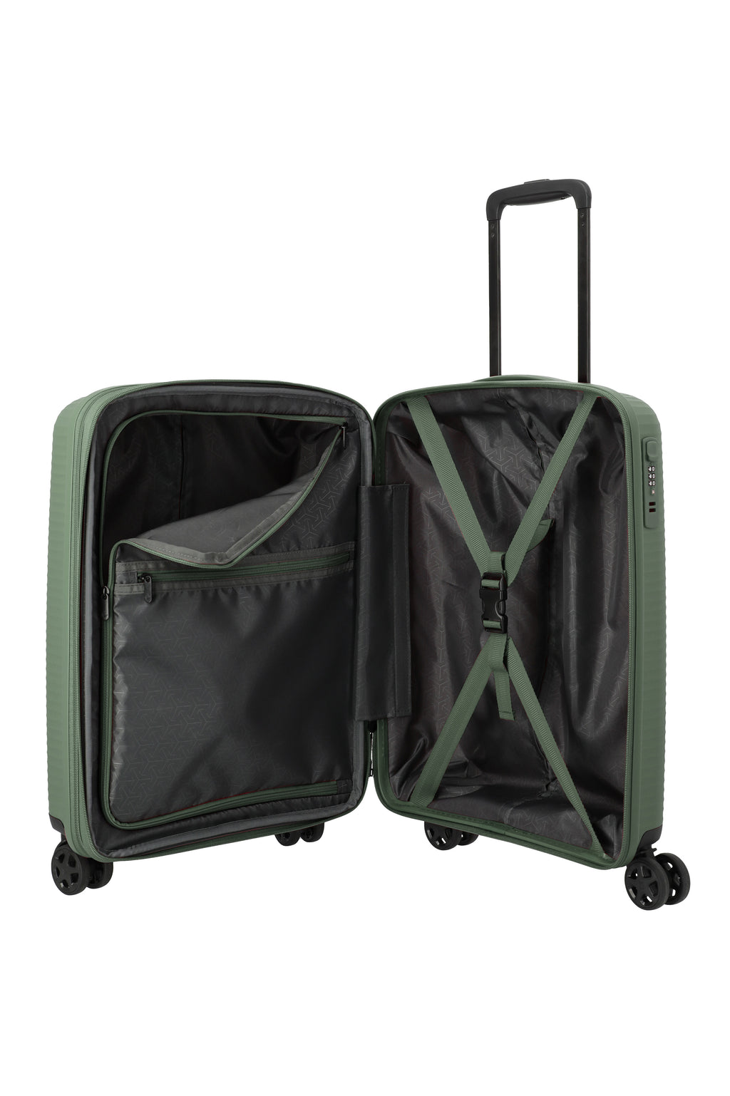 Travelite AIR STRIPE Trolley S erweiterbar Koffer in Grün – Ansicht 9