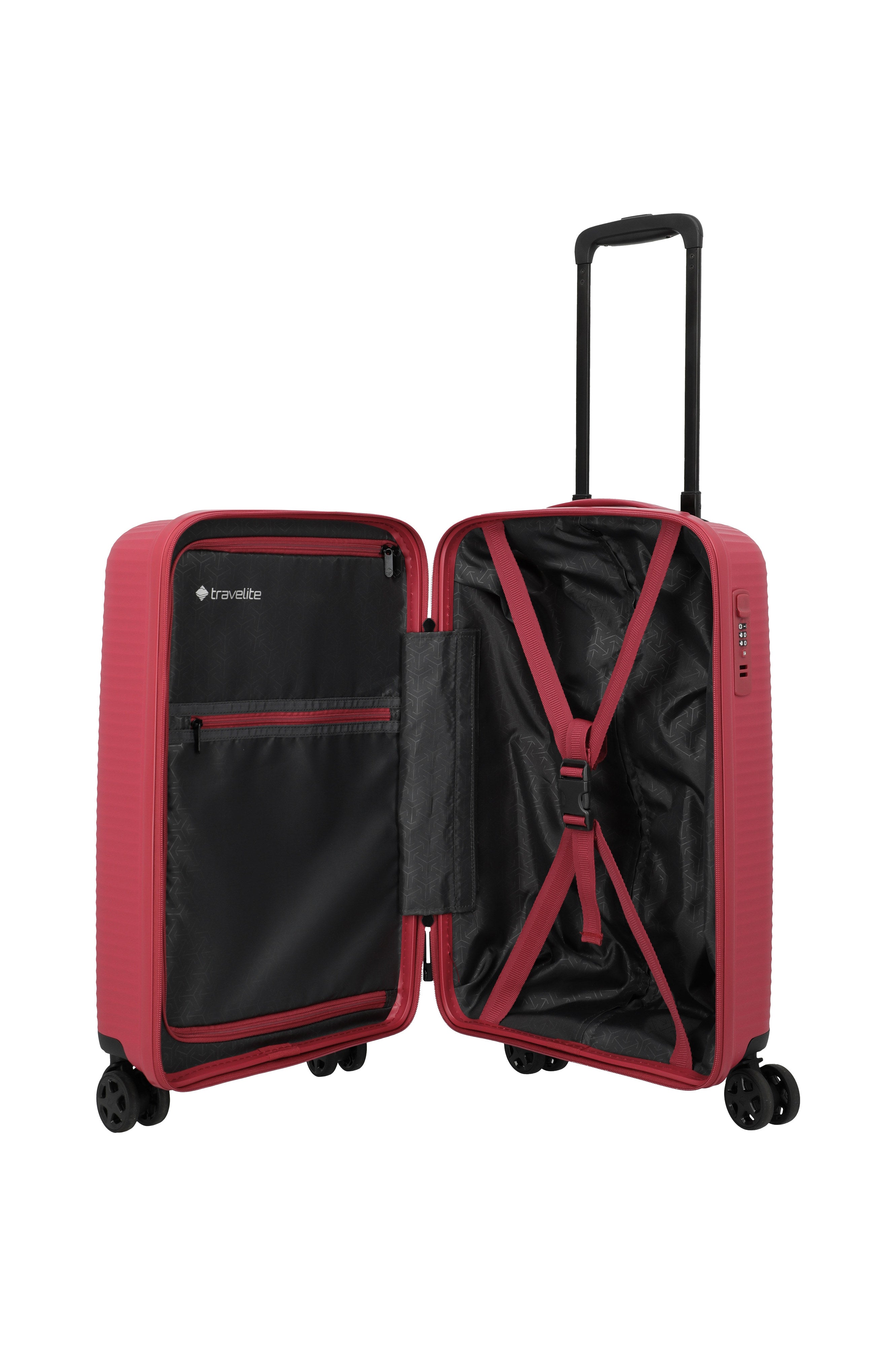 Travelite AIR STRIPE Trolley S Slim Koffer in Rot – Ansicht 10