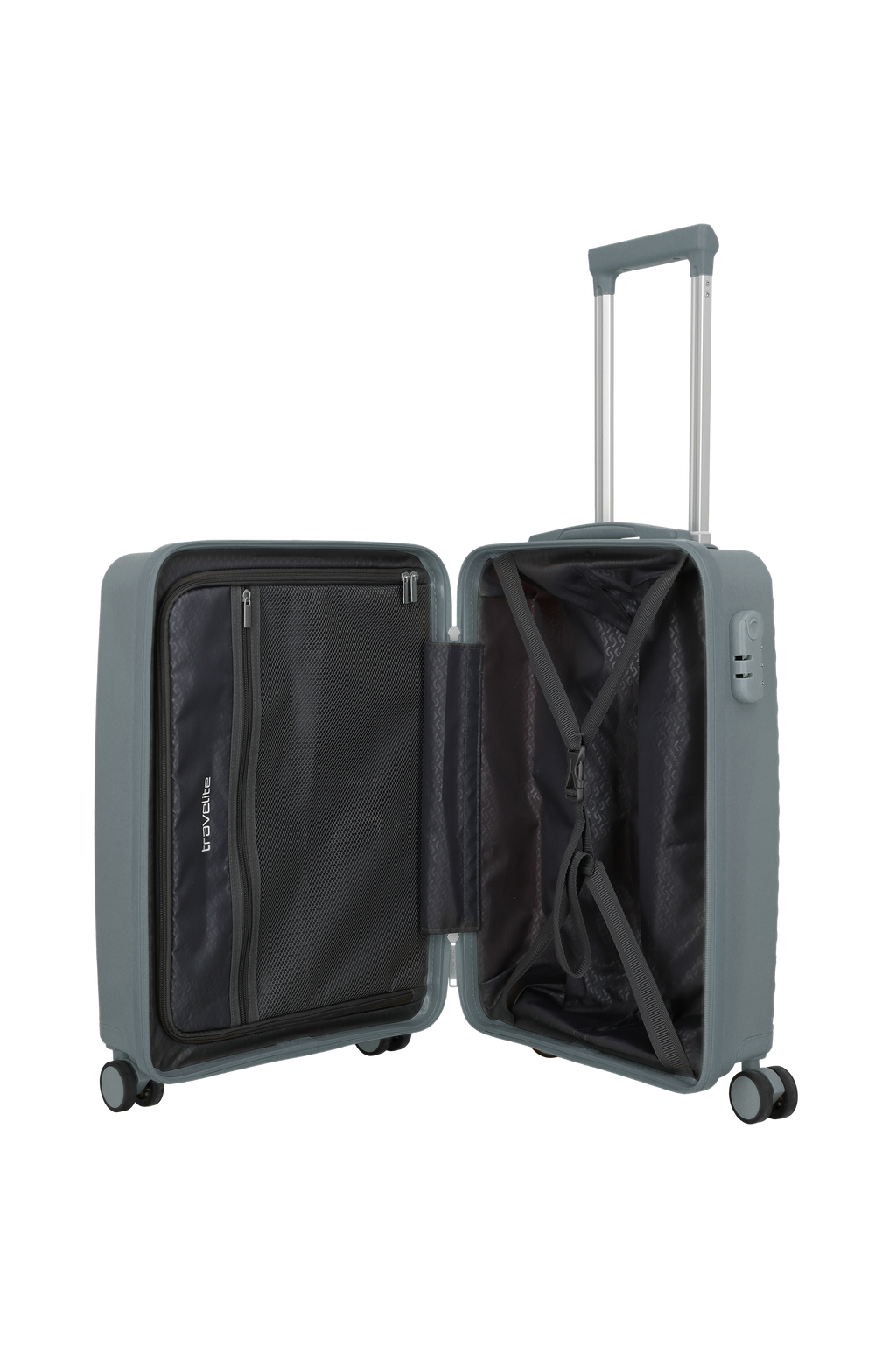 Travelite PACIFIC 4w Trolley S, Anthracite – Innenansicht Koffer S