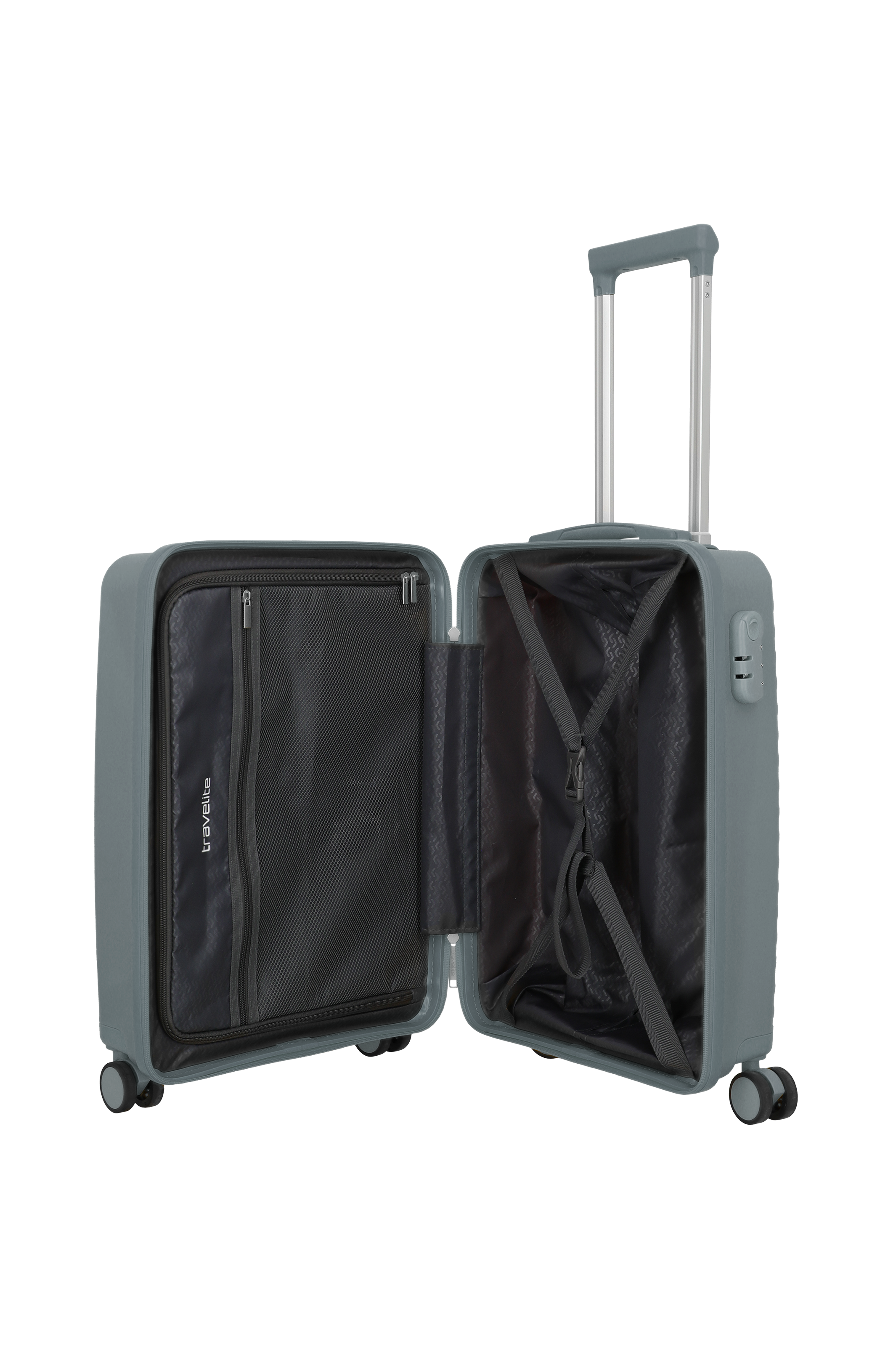 Travelite PACIFIC 4w Trolley S, Anthracite – Innenansicht Koffer S