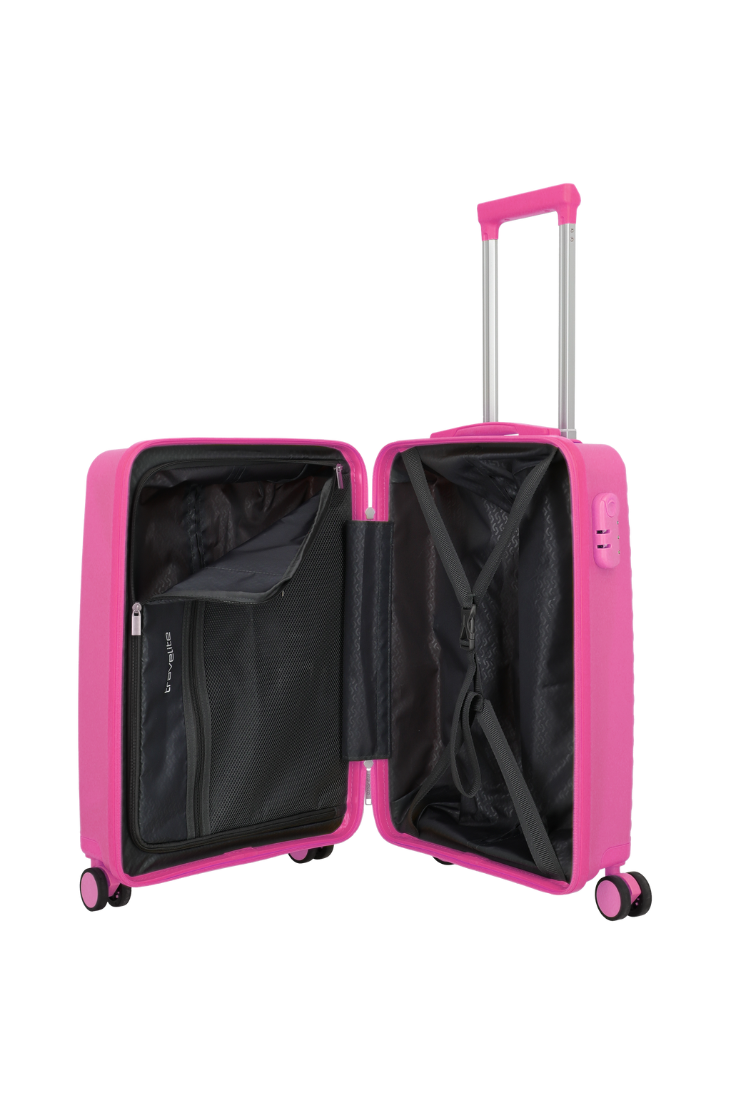 Travelite PACIFIC 4w Trolley S, Pink – Innenansicht