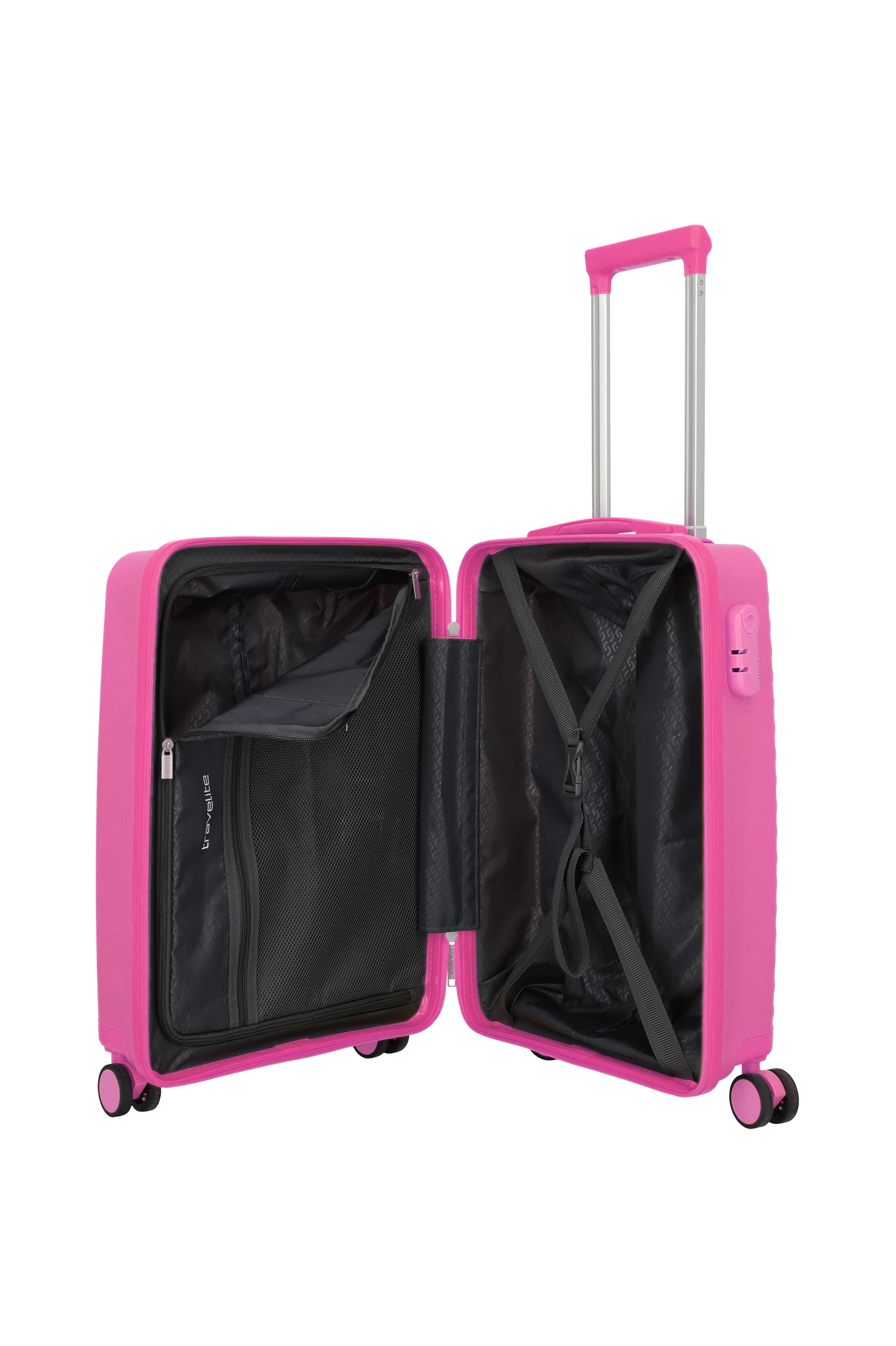 Travelite PACIFIC 4w Trolley S, Pink – Innenansicht