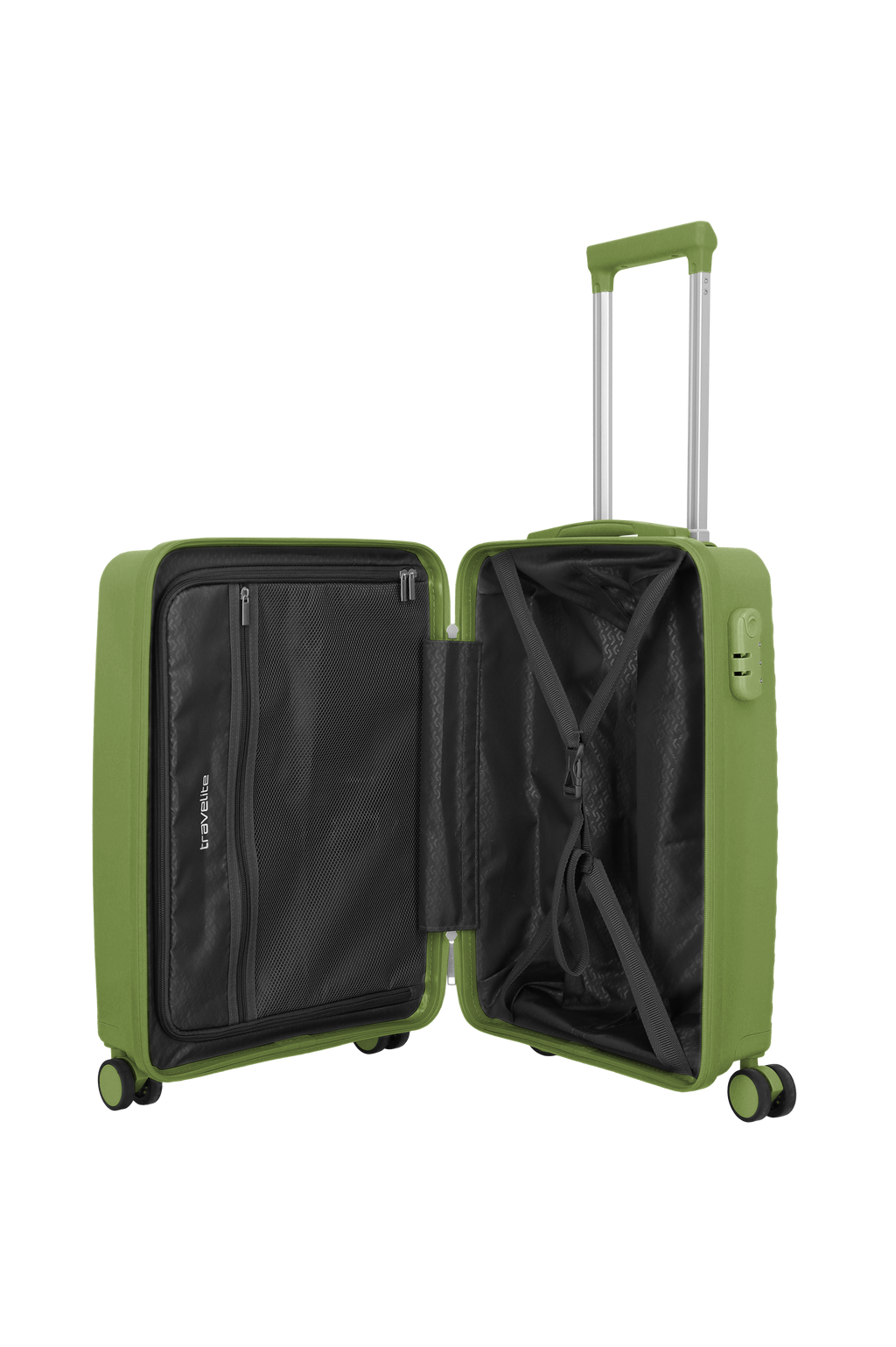 Travelite PACIFIC 4w Trolley S, Olive – Innenansicht Koffer S
