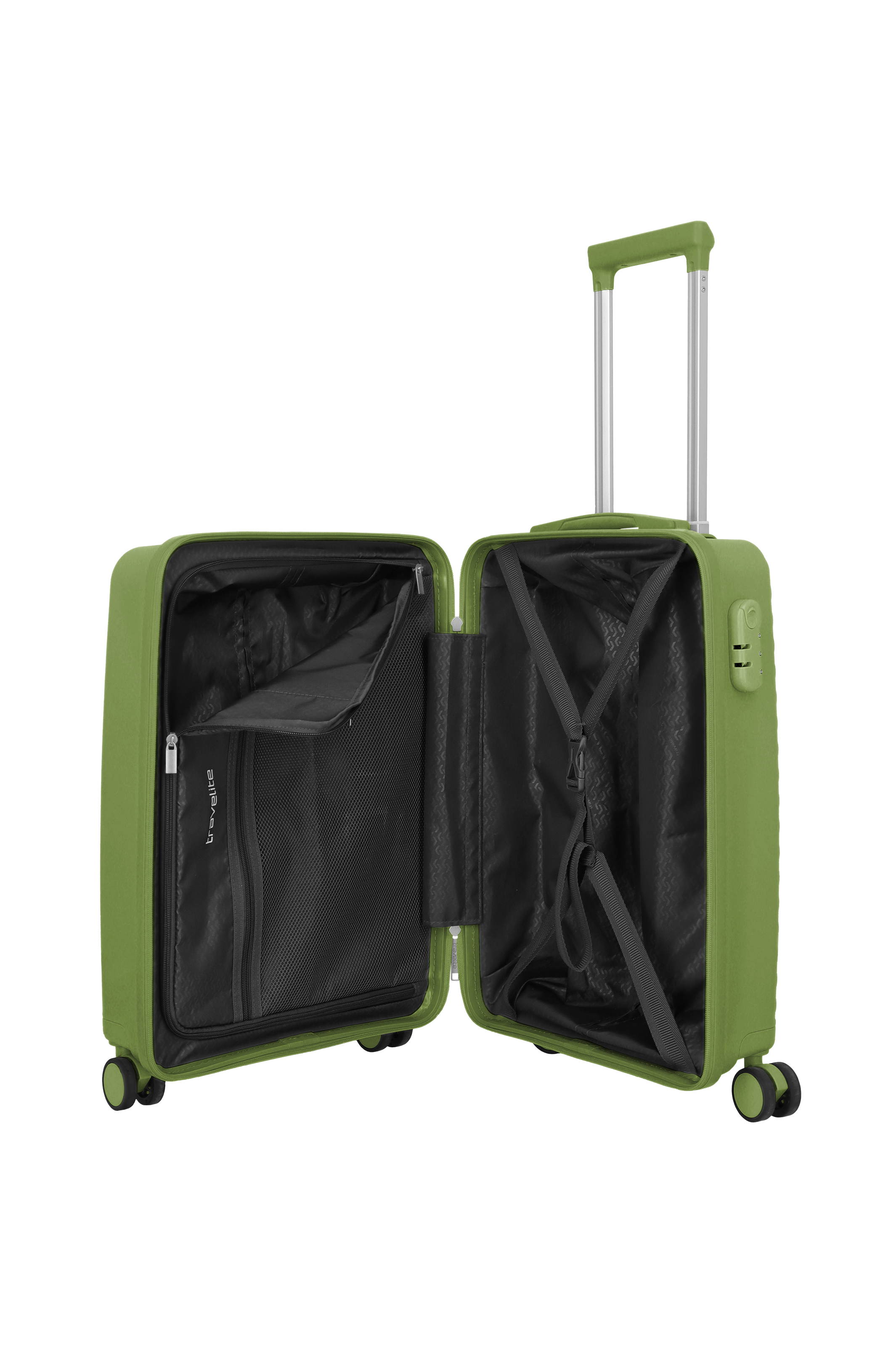 Travelite PACIFIC 4w Trolley S, Olive – Innenansicht