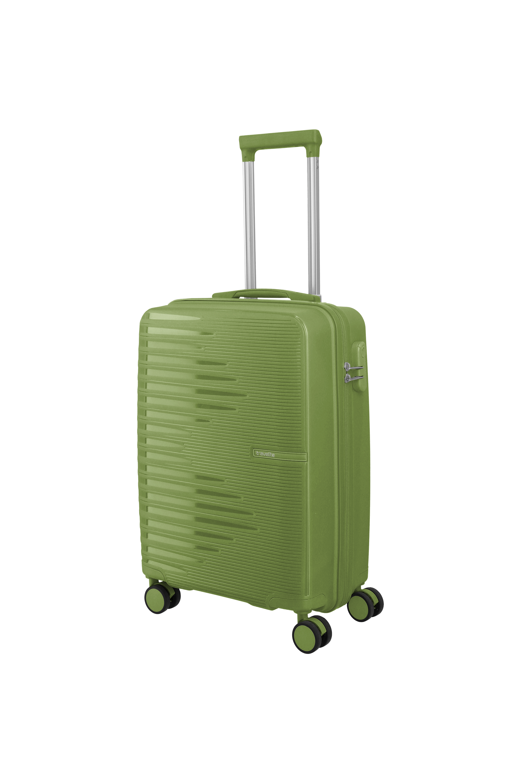 Travelite PACIFIC 4w Trolley S, Olive – Schrägansicht