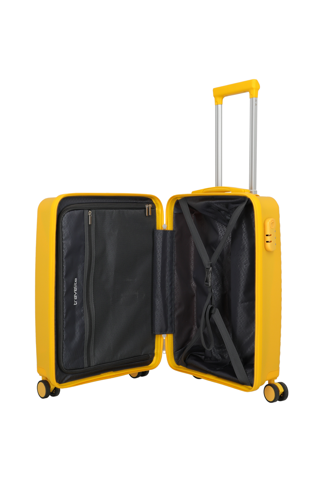 Travelite PACIFIC 4w Trolley S, Yellow – Innenansicht Koffer S