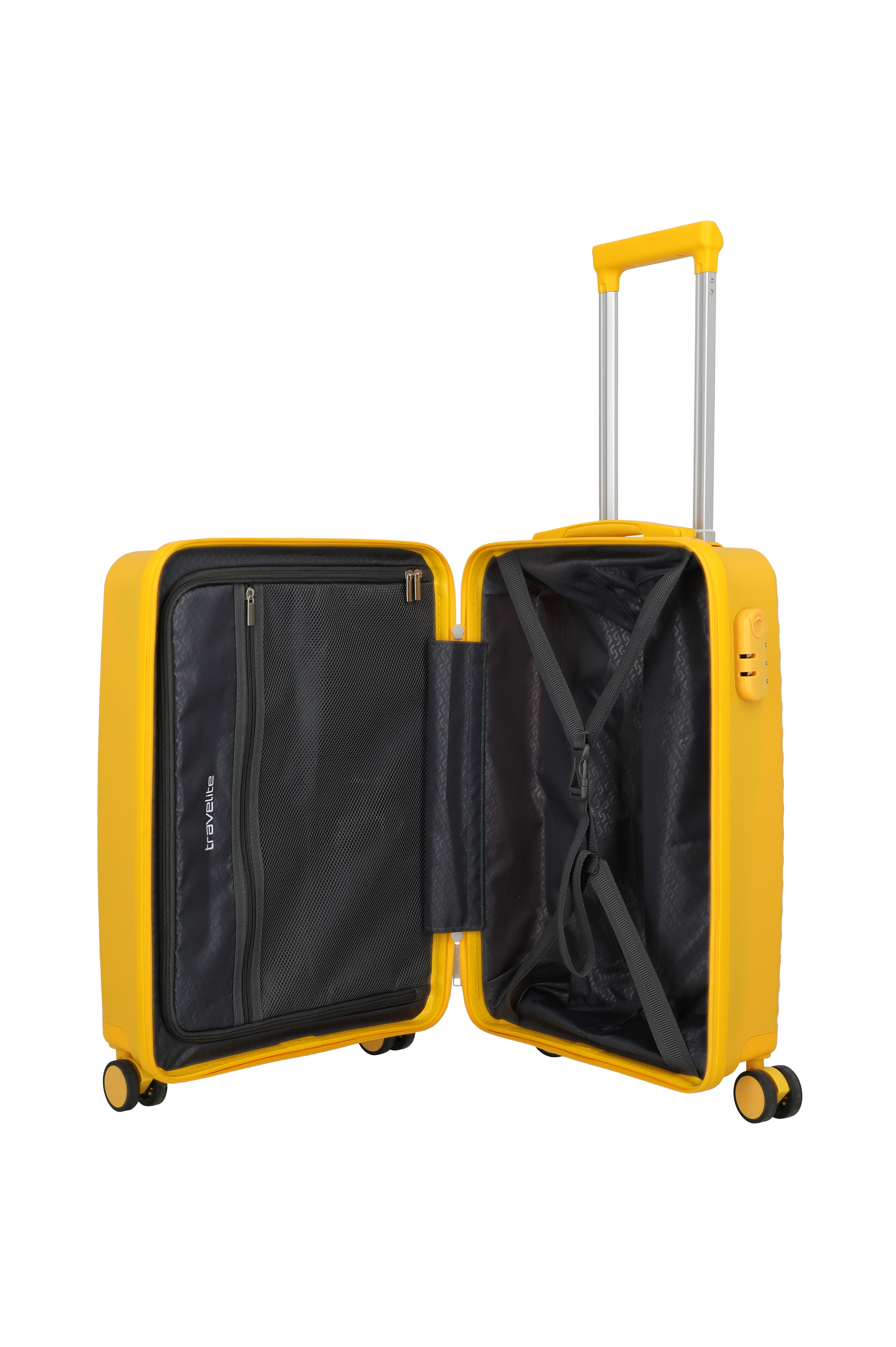 Travelite PACIFIC 4w Trolley S, Yellow – Innenansicht Koffer S