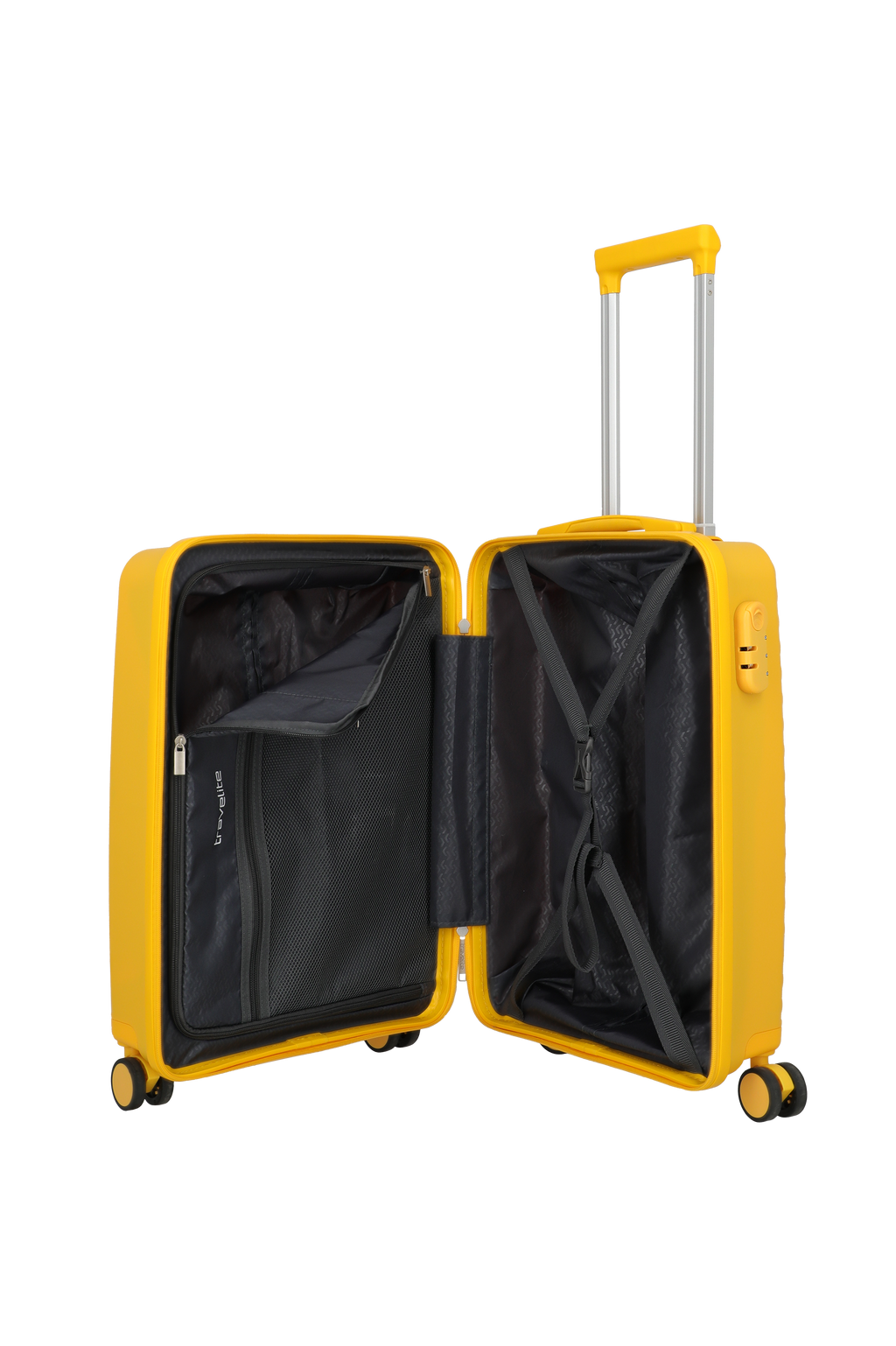 Travelite PACIFIC 4w Trolley S, Yellow – Innenansicht