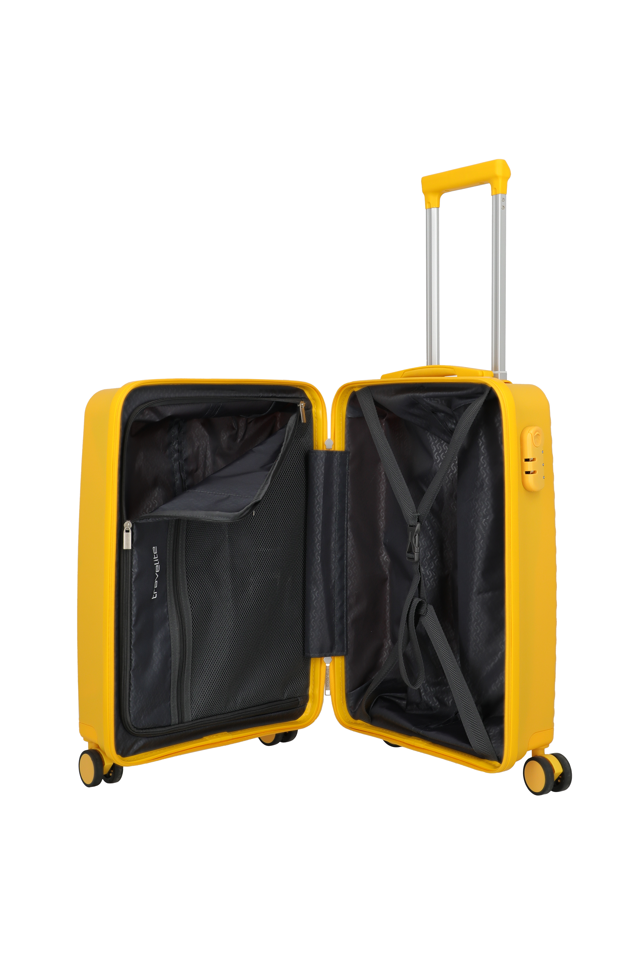 Travelite PACIFIC 4w Trolley S, Yellow – Innenansicht