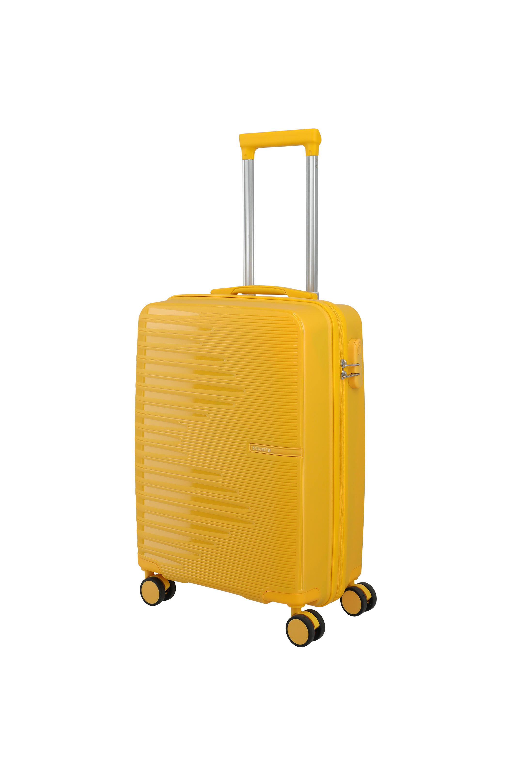 Travelite PACIFIC 4w Trolley S, Yellow – Schrägansicht
