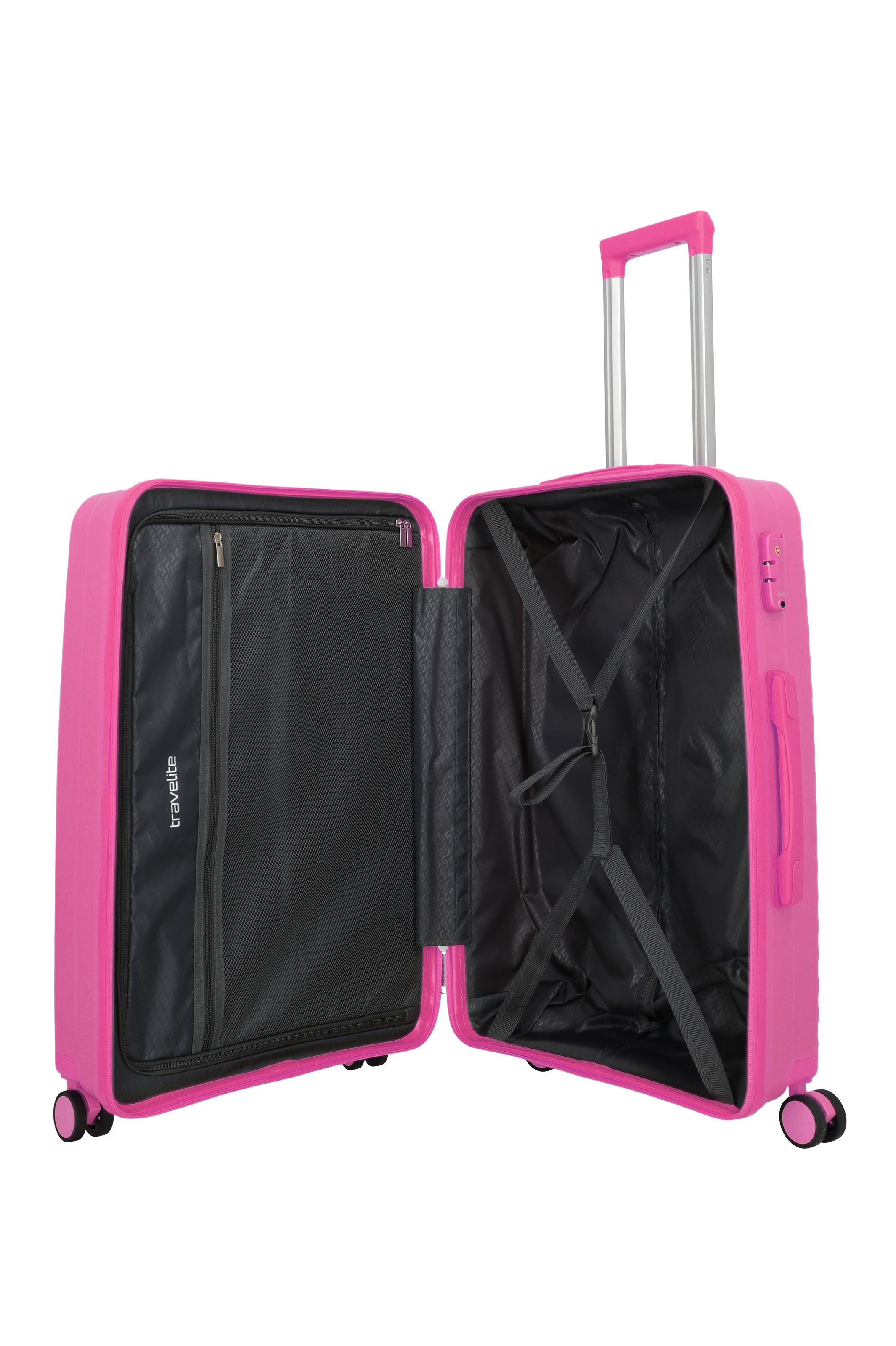 Travelite PACIFIC 4w Trolley M, Pink – Innenansicht