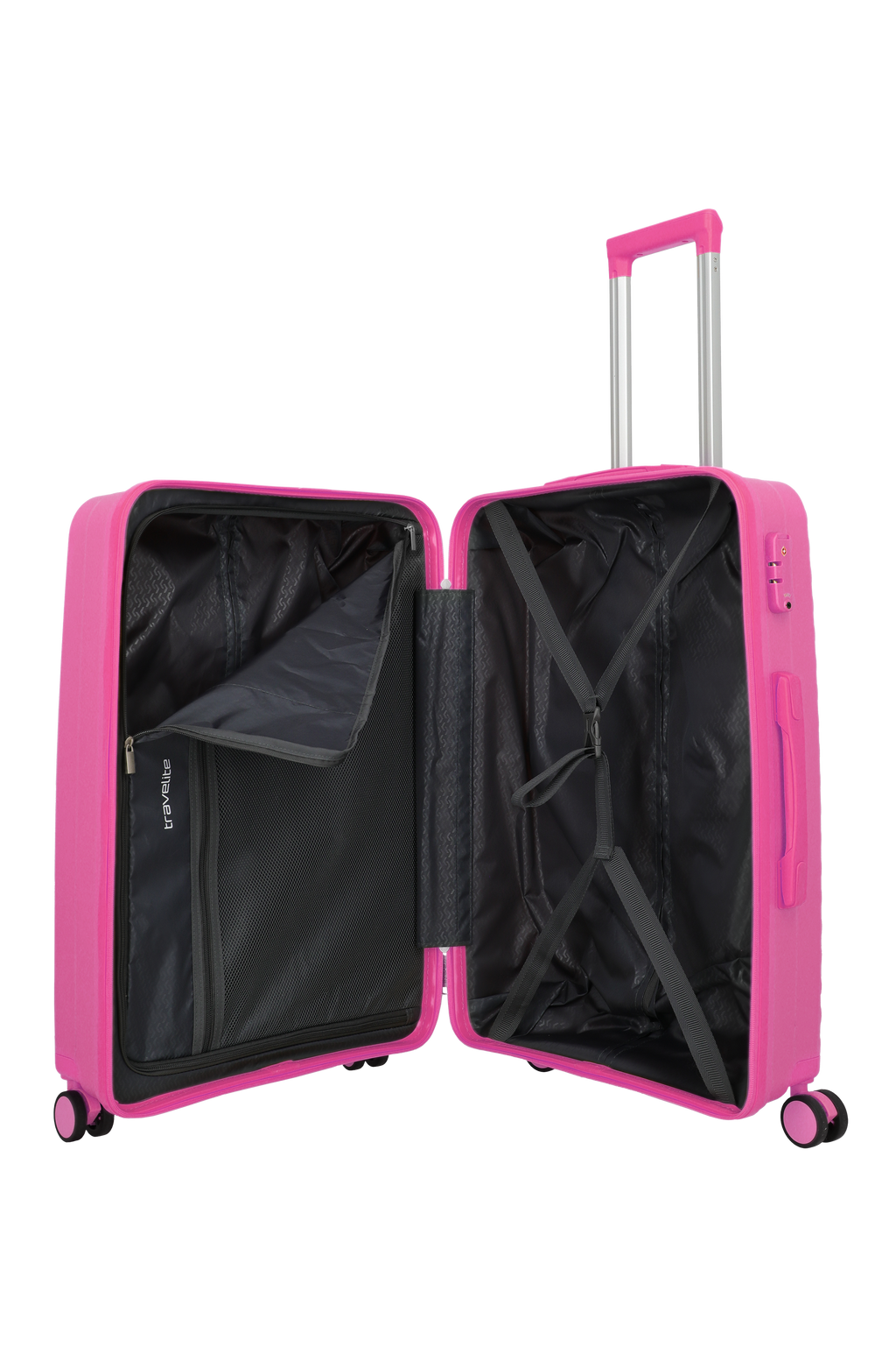 Travelite PACIFIC 4w Trolley M, Pink – Innenansicht