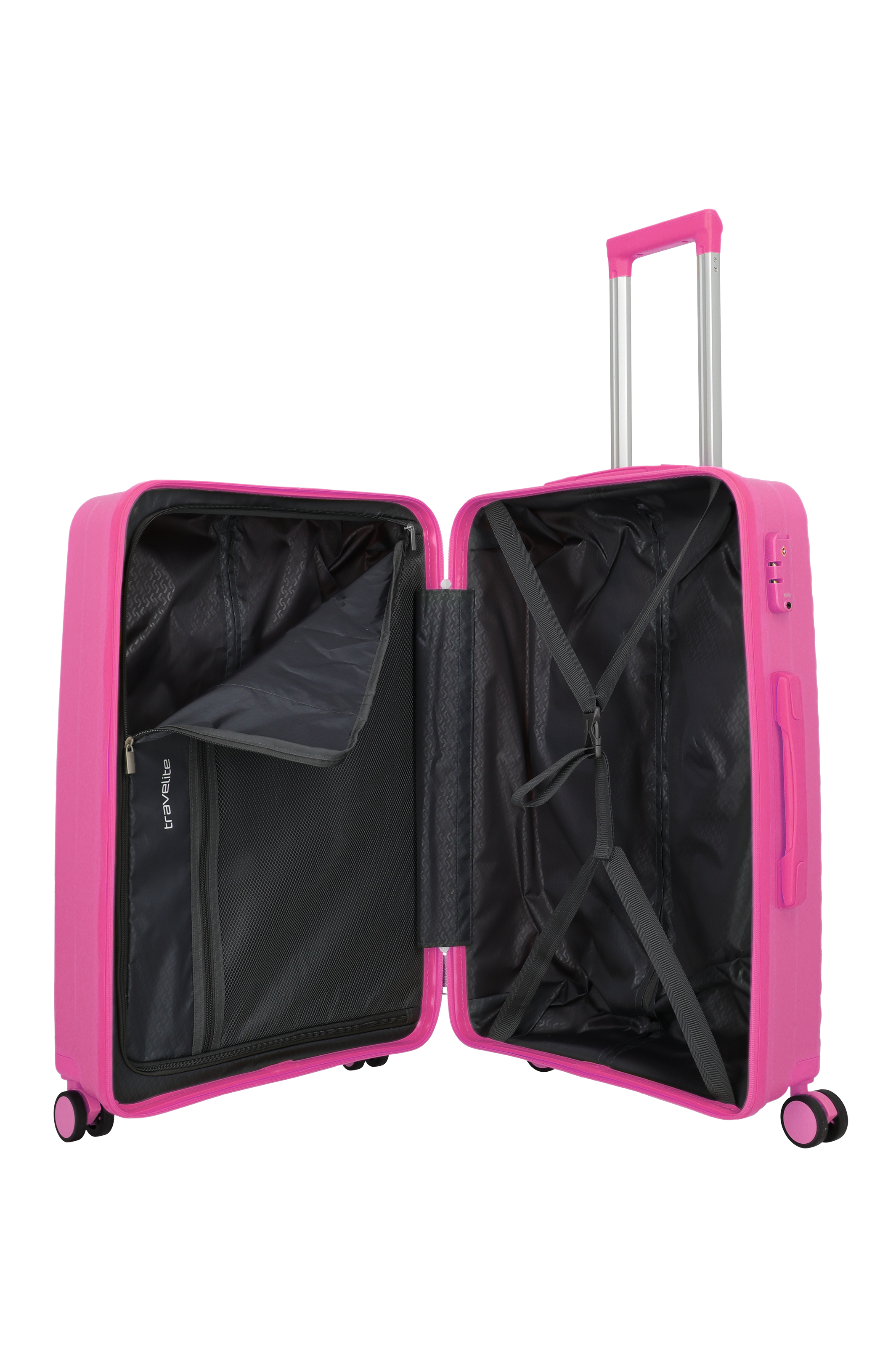 Travelite PACIFIC 4w Trolley M, Pink – Innenansicht