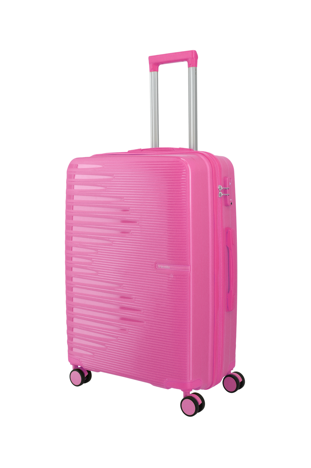 Travelite PACIFIC 4w Trolley M, Pink – Schrägansicht