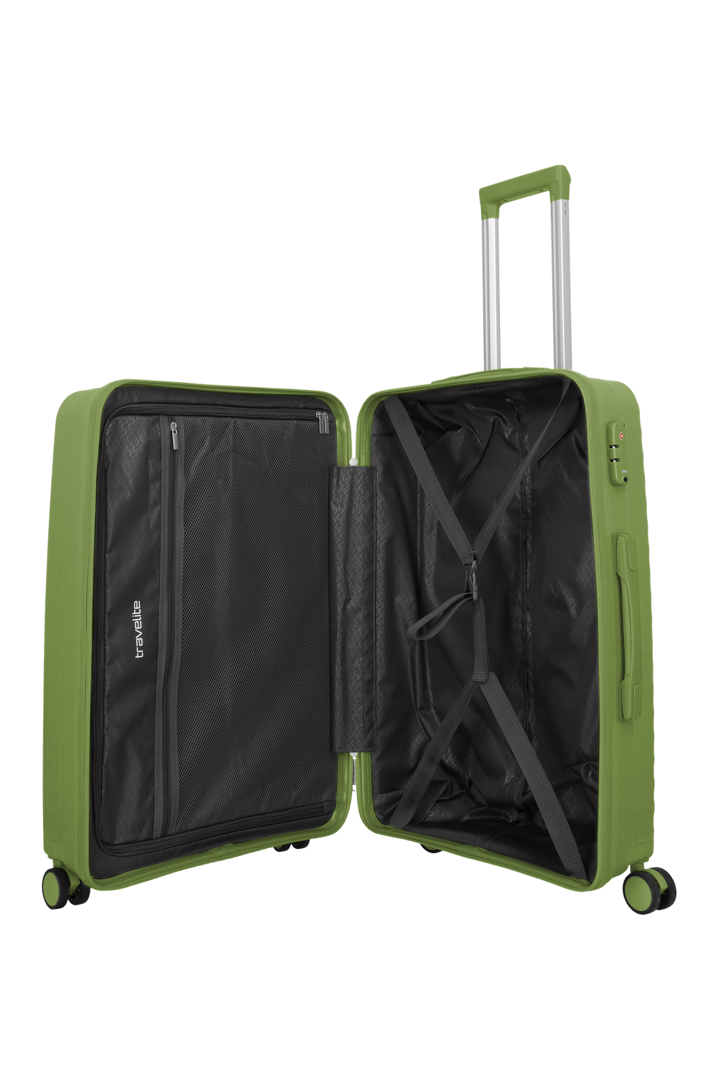 Travelite PACIFIC 4w Trolley M, Olive – Innenansicht