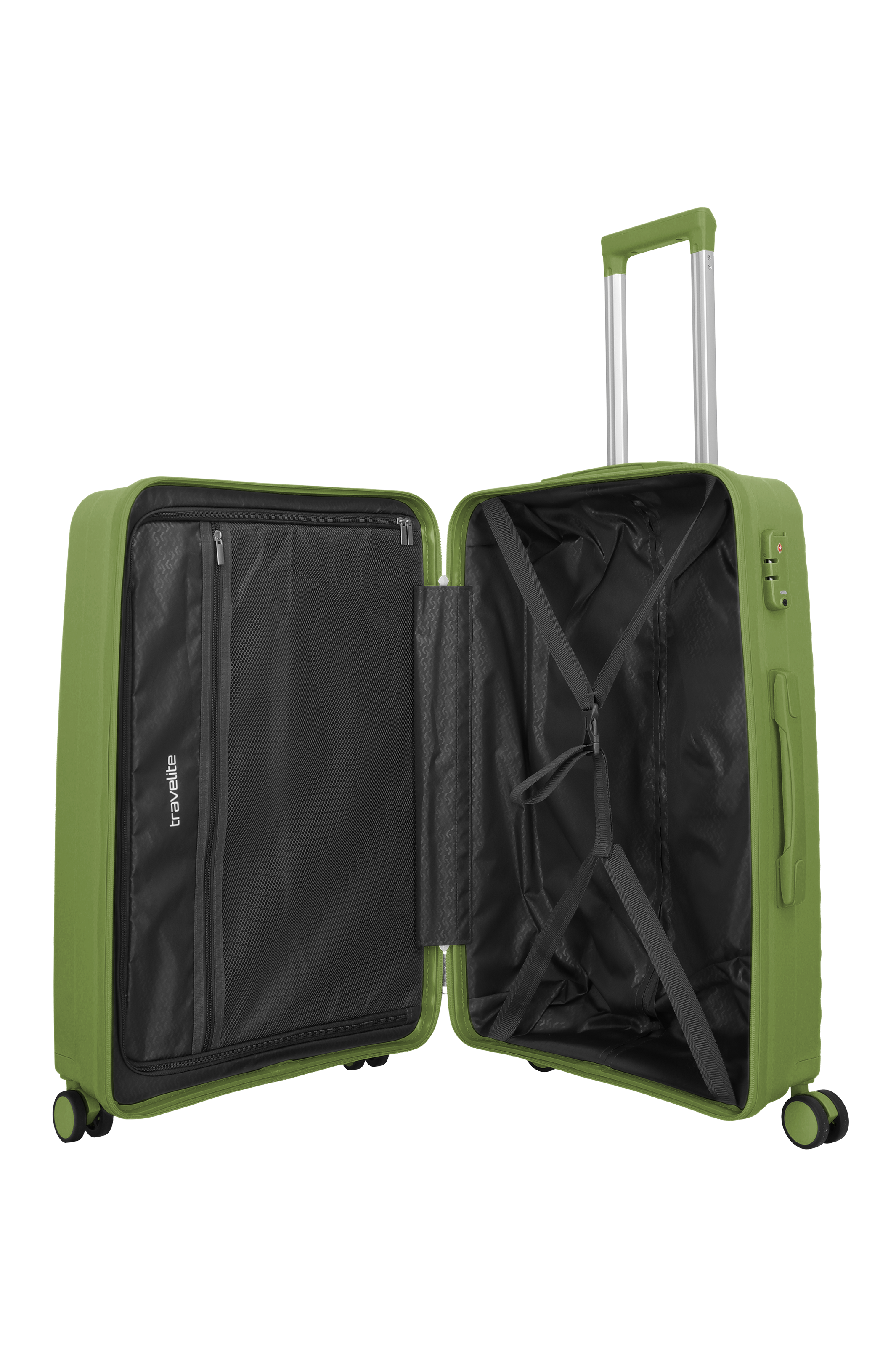 Travelite PACIFIC 4w Trolley M, Olive – Innenansicht