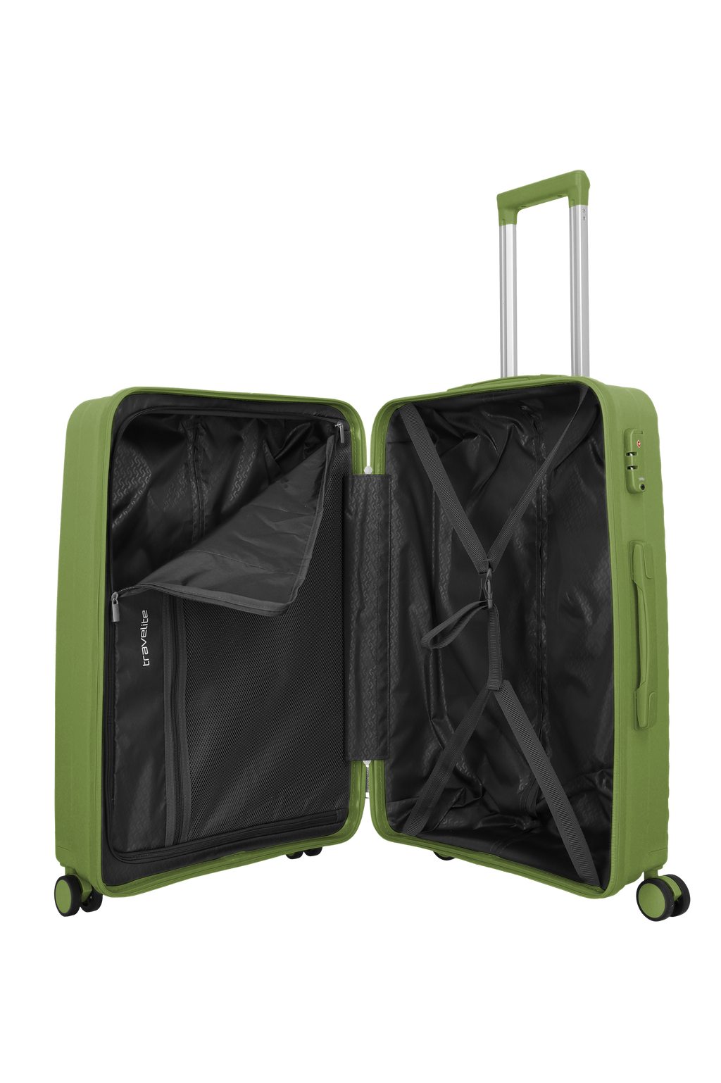 Travelite PACIFIC 4w Trolley M, Olive – Innenansicht