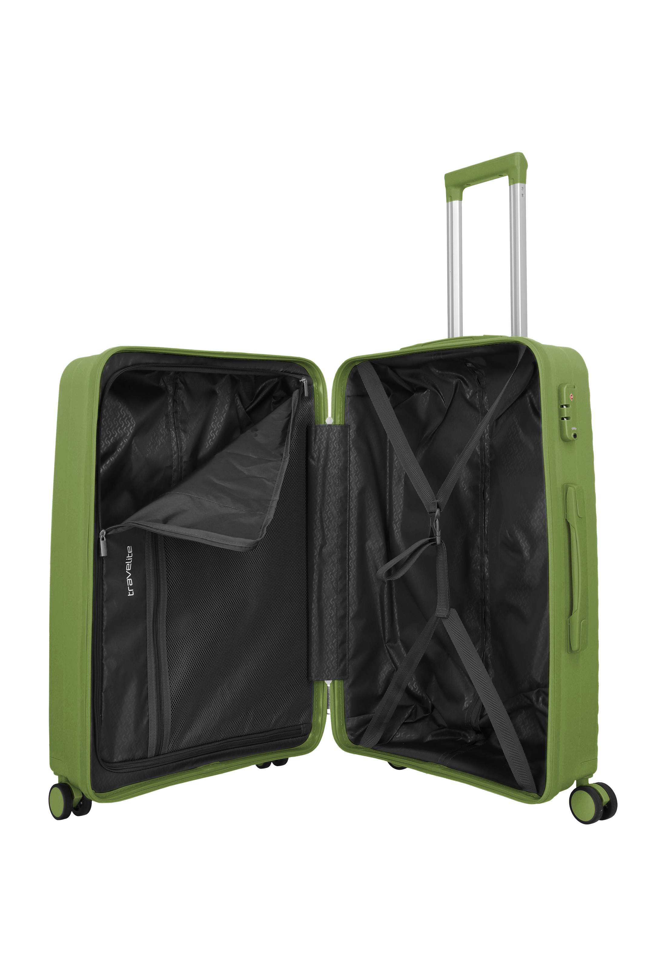 Travelite PACIFIC 4w Trolley M, Olive – Innenansicht