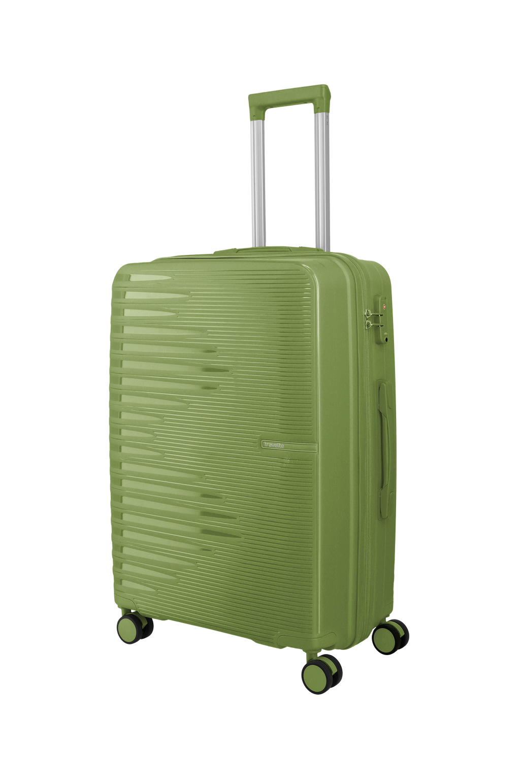 Travelite PACIFIC 4w Trolley M, Olive – Schrägansicht