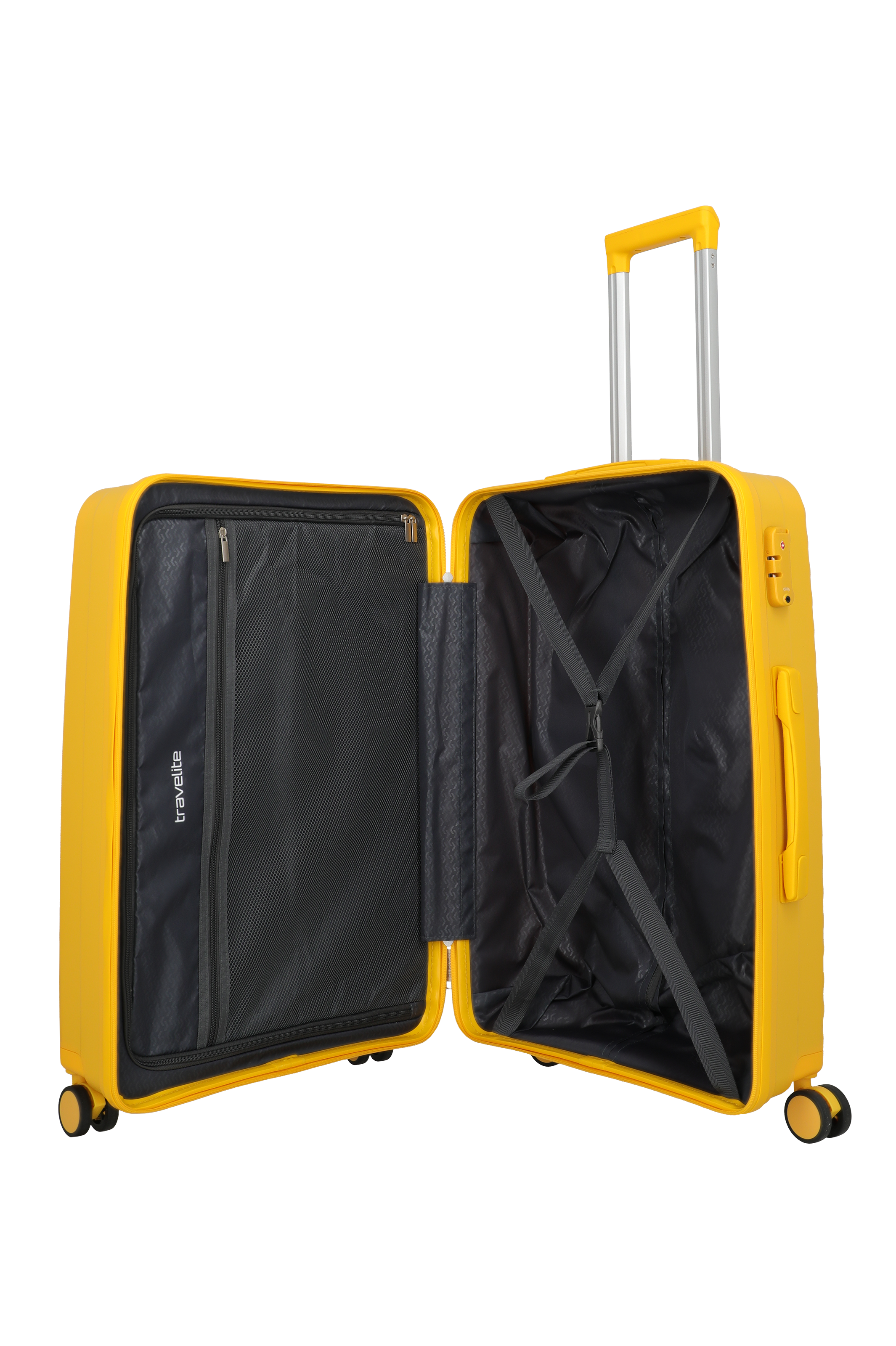 Travelite PACIFIC 4w Trolley M, Yellow – Innenansicht