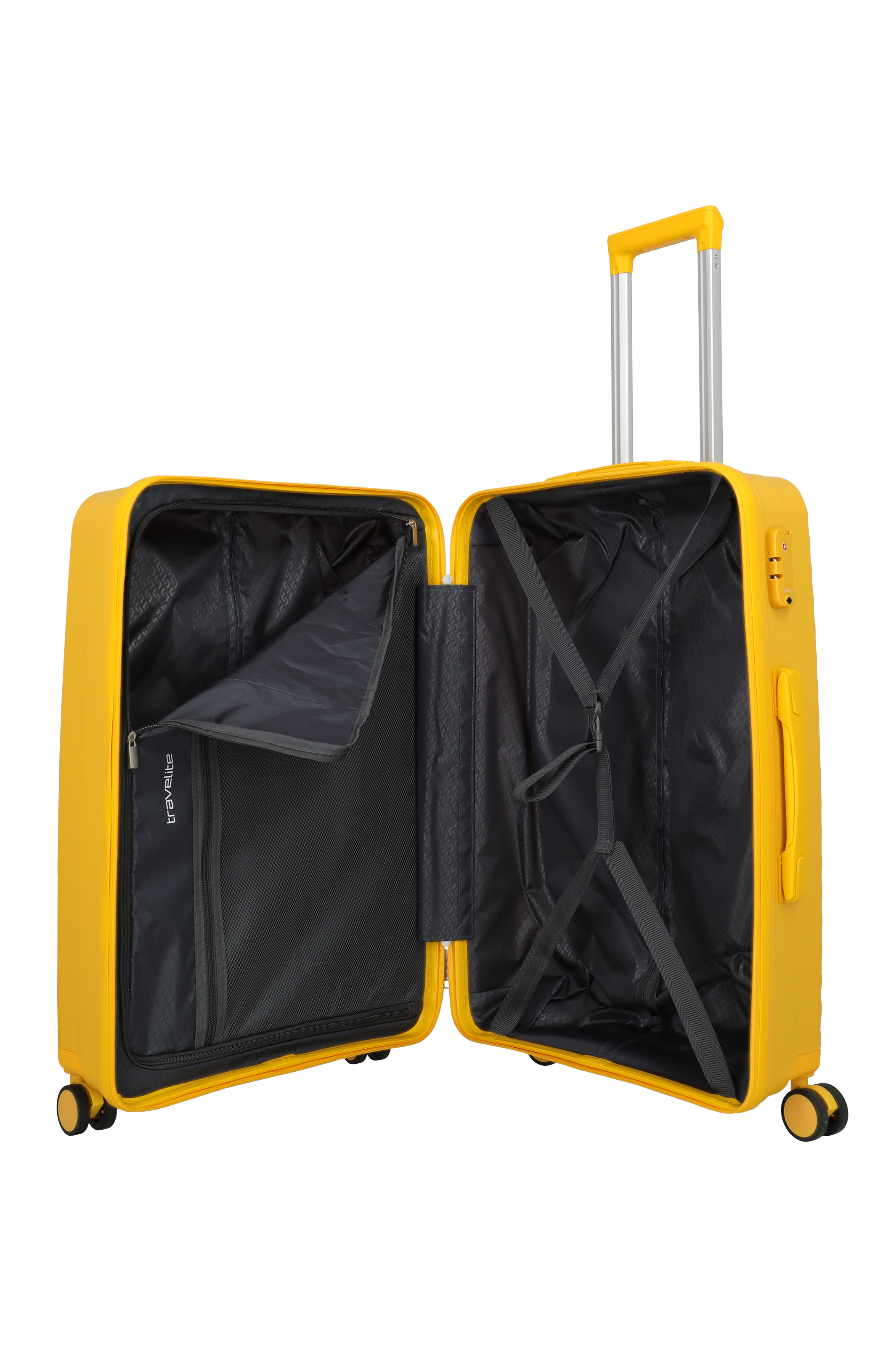 Travelite PACIFIC 4w Trolley M, Yellow – Innenansicht