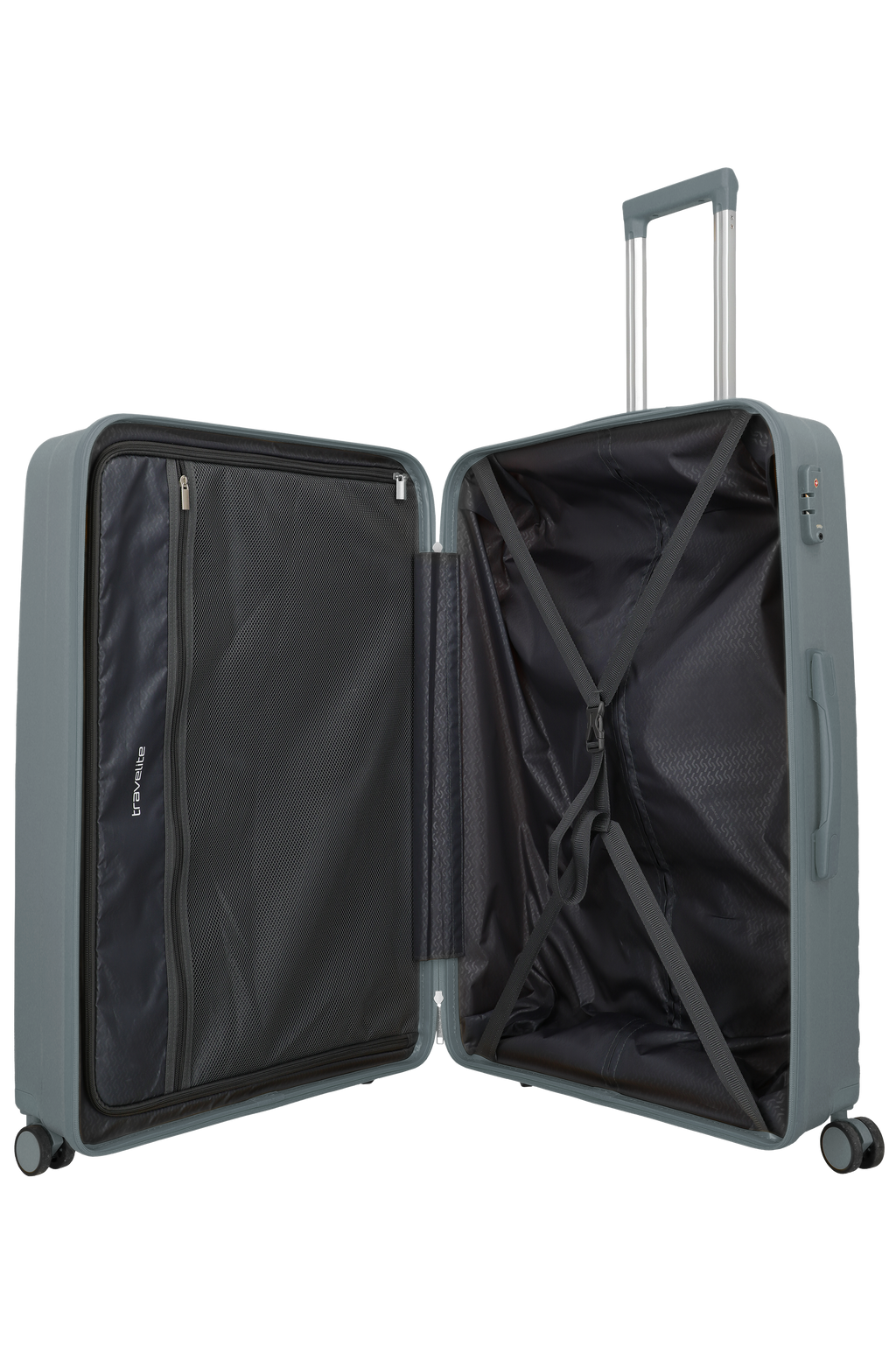 Travelite PACIFIC 4w Trolley L, Anthracite – Innenansicht Koffer L