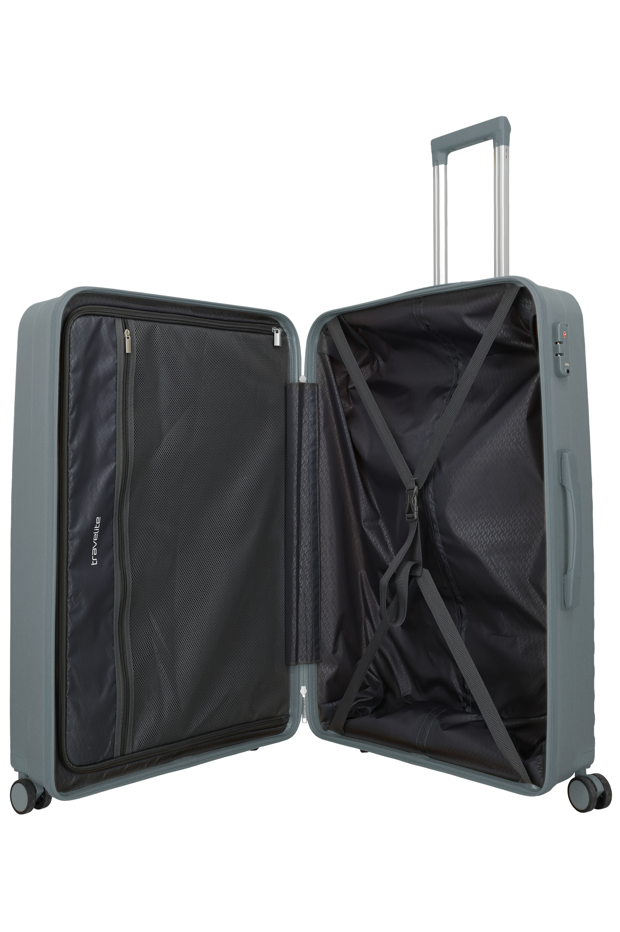 Travelite PACIFIC 4w Trolley L, Anthracite – Innenansicht Koffer L