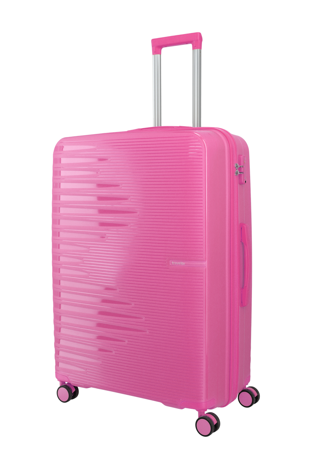 Travelite PACIFIC 4w Trolley L, Pink – Schrägansicht