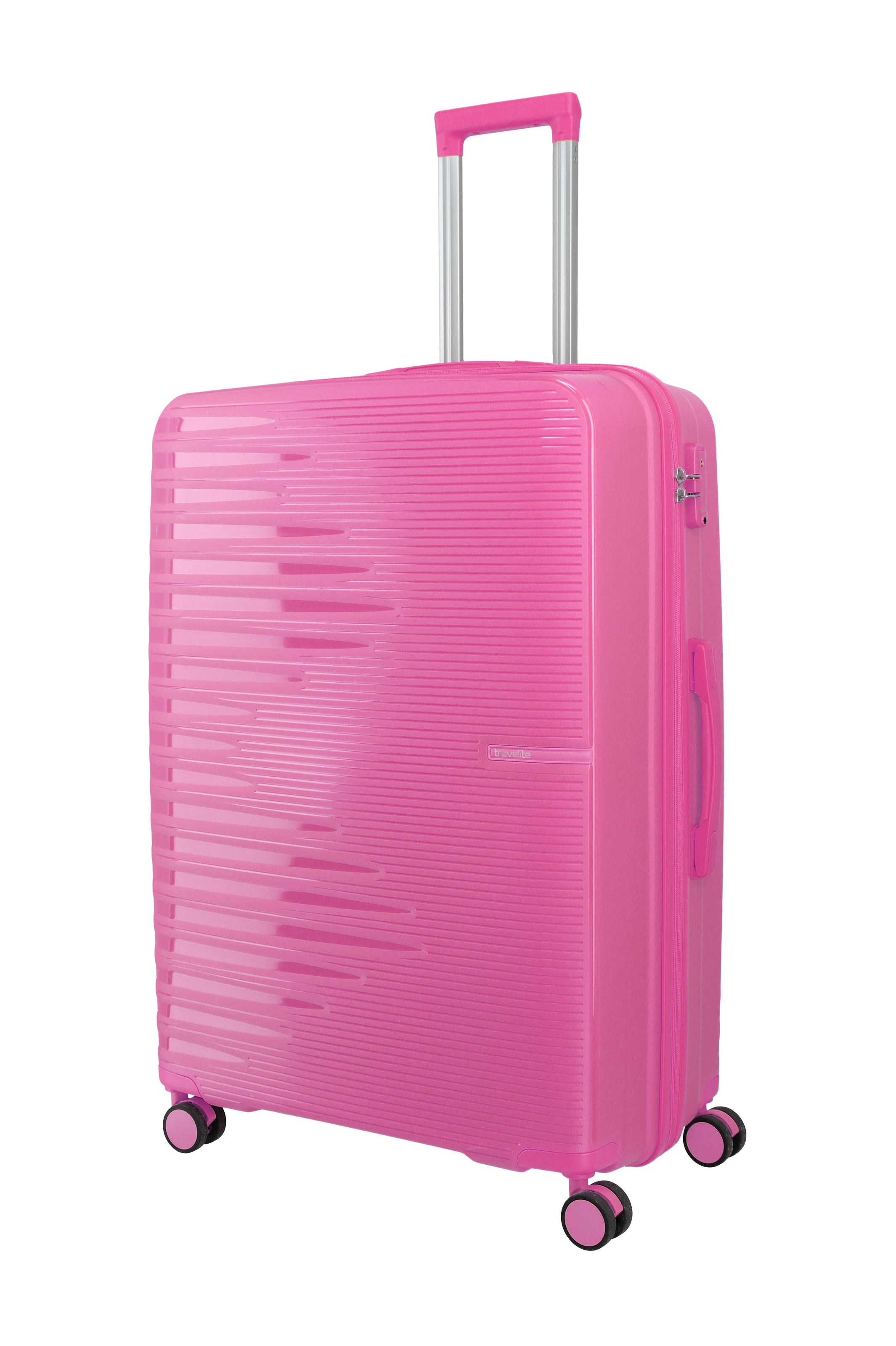 Travelite PACIFIC 4w Trolley L, Pink – Schrägansicht