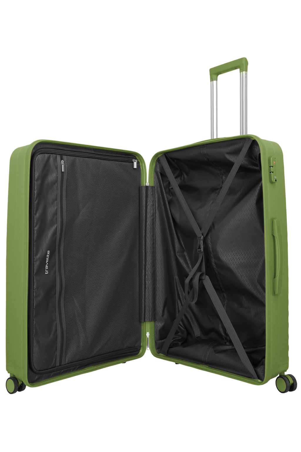Travelite PACIFIC 4w Trolley L, Olive – Innenansicht Koffer L