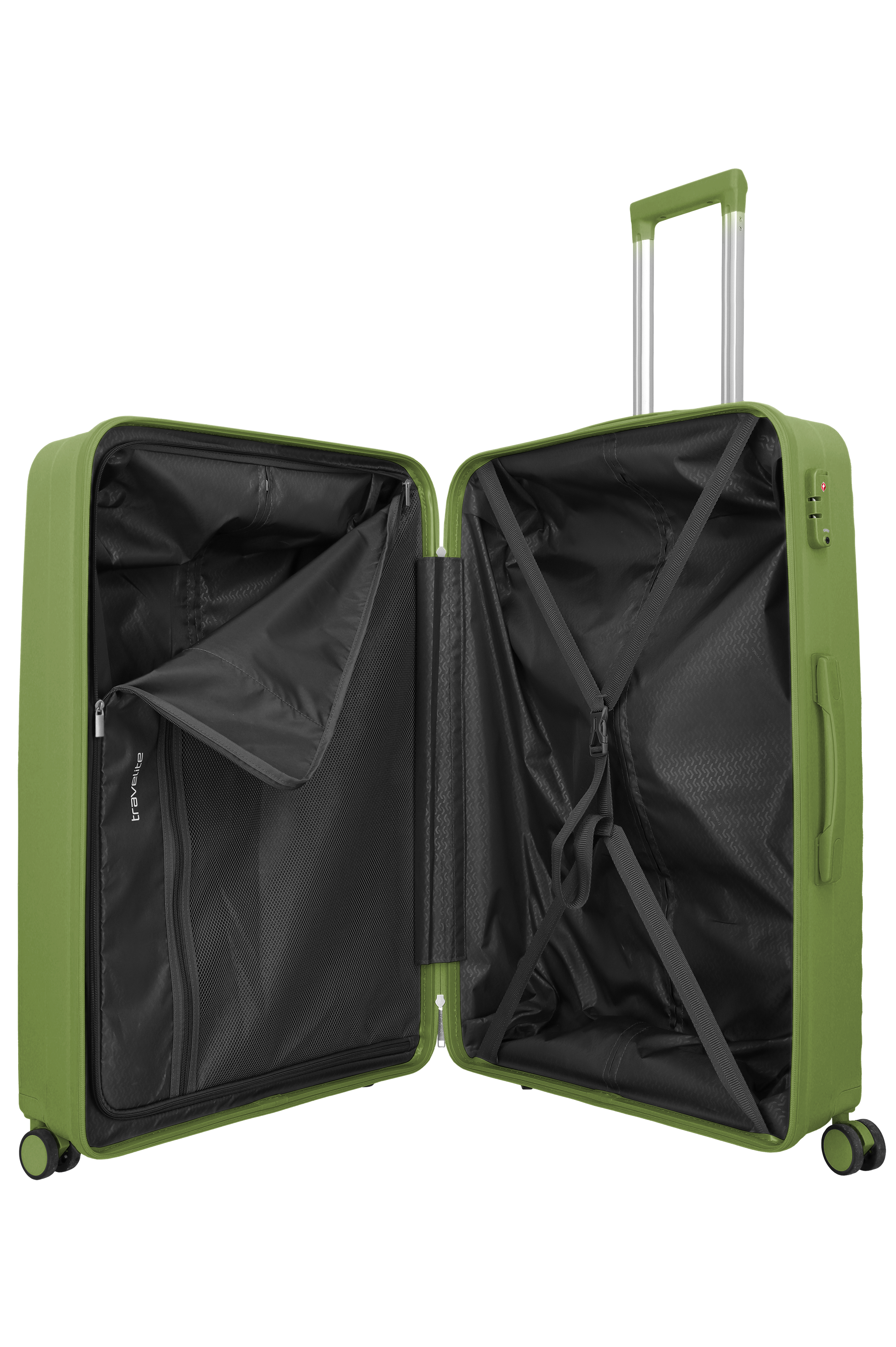 Travelite PACIFIC 4w Trolley L, Olive – Innenansicht