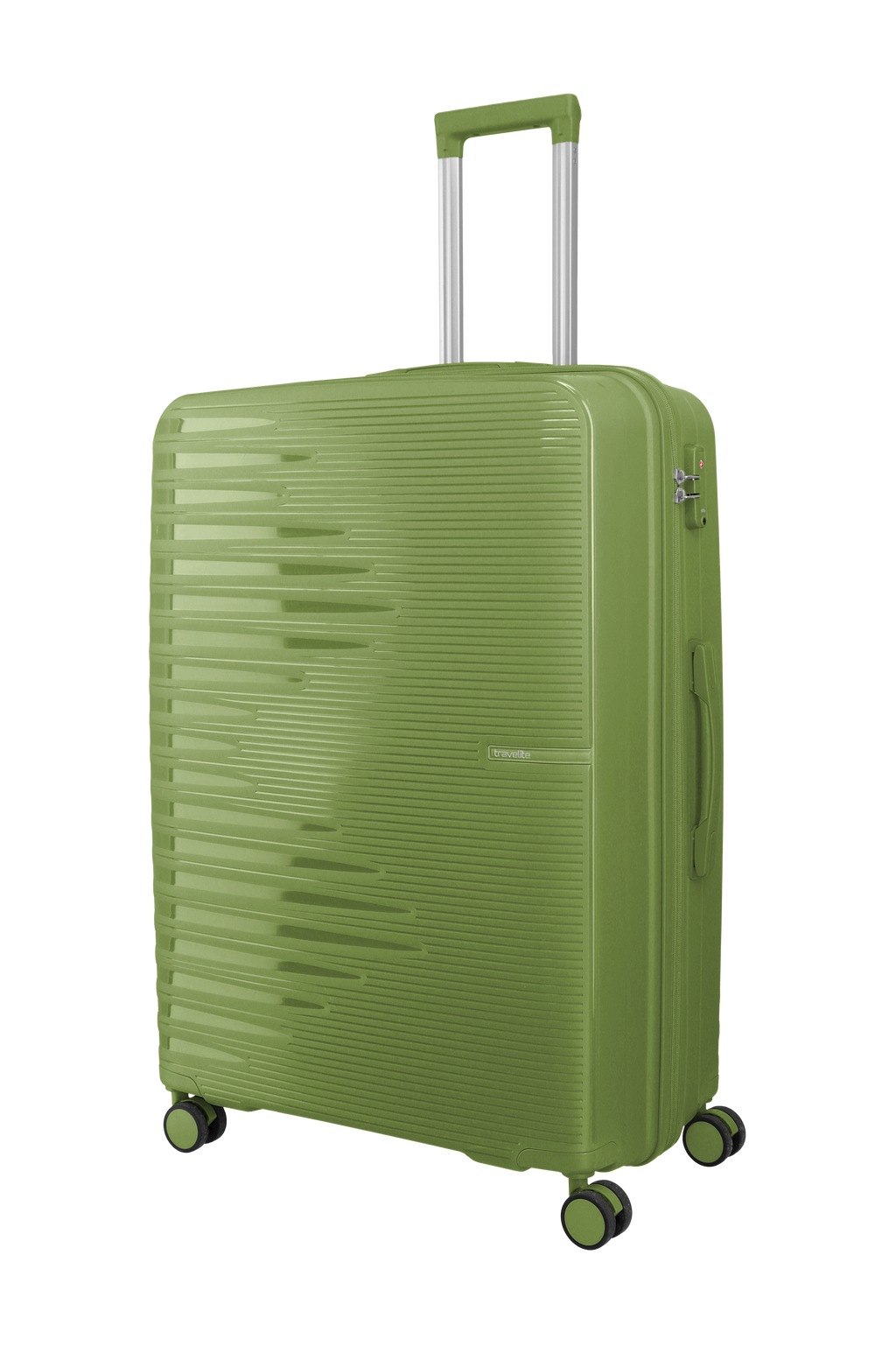 Travelite PACIFIC 4w Trolley L, Olive – Schrägansicht