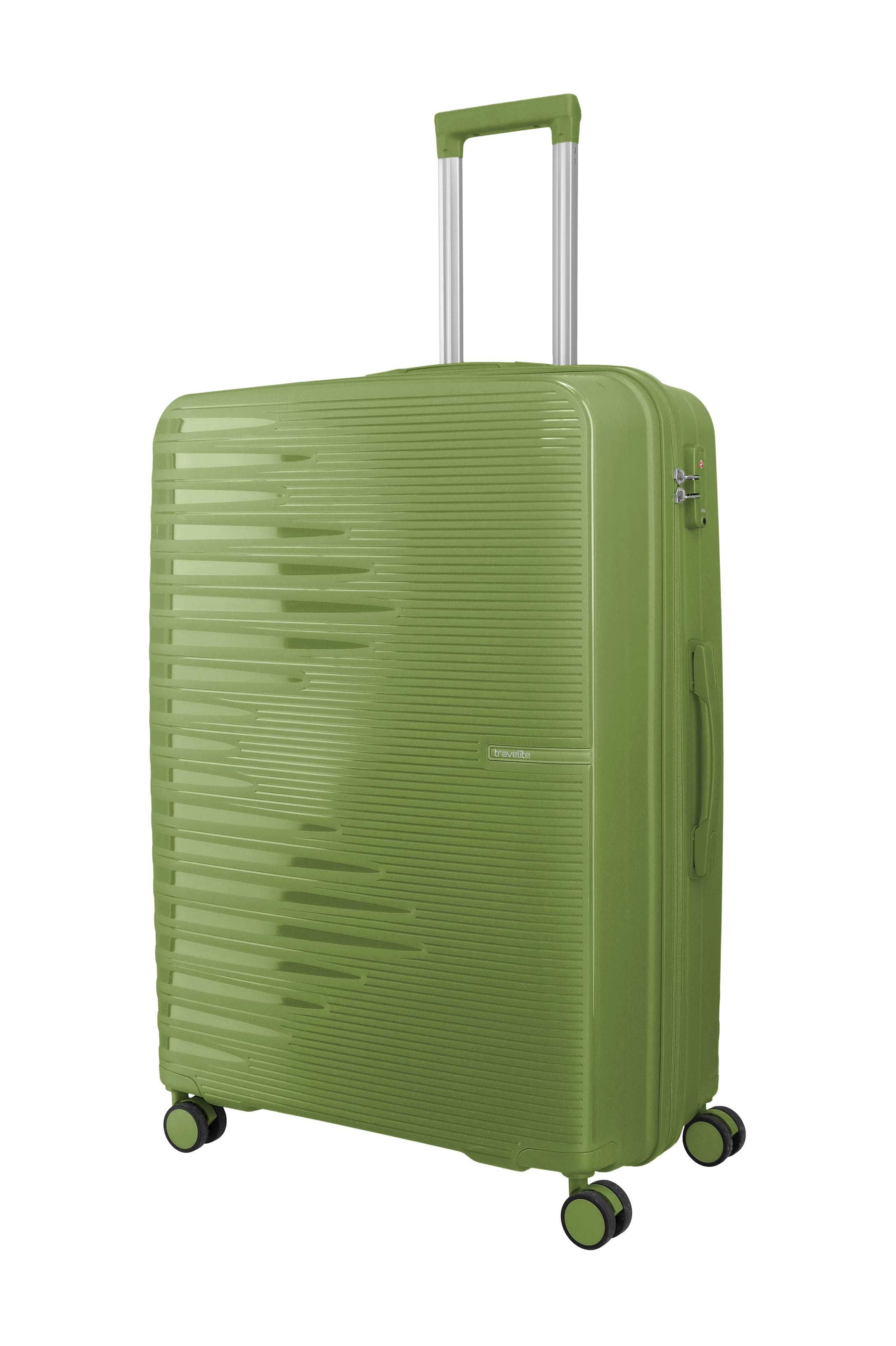 Travelite PACIFIC 4w Trolley L, Olive – Schrägansicht