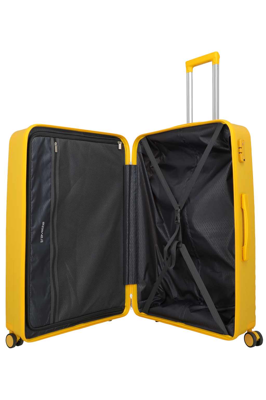 Travelite PACIFIC 4w Trolley L, Yellow – Innenansicht Koffer L