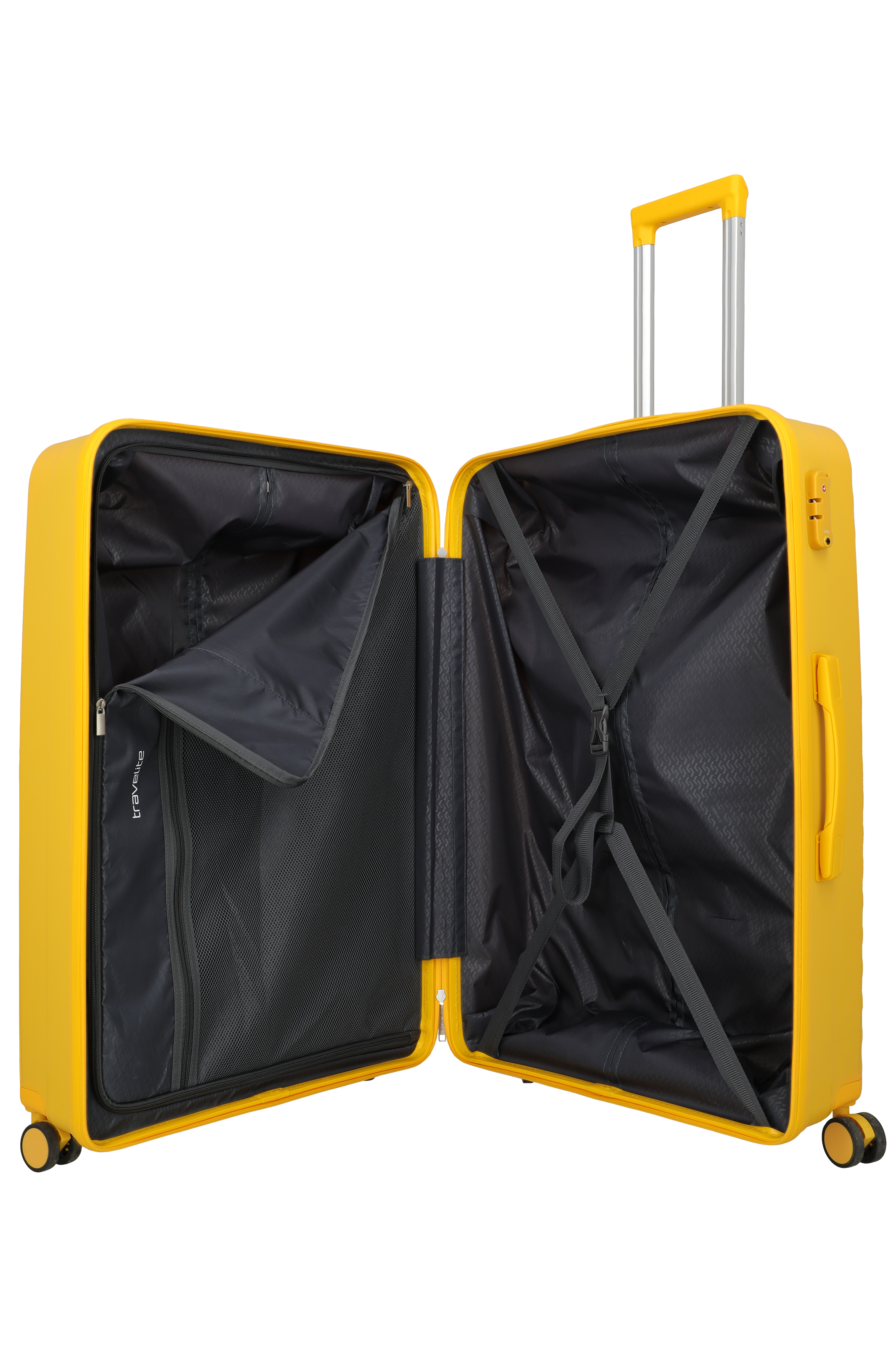Travelite PACIFIC 4w Trolley L, Yellow – Innenansicht