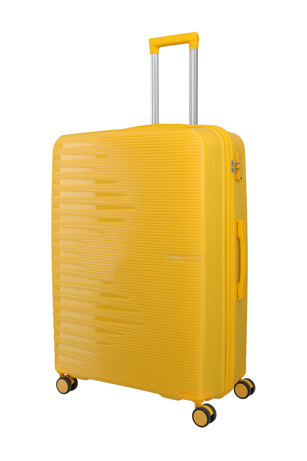 Travelite PACIFIC 4w Trolley L, Yellow – Schrägansicht