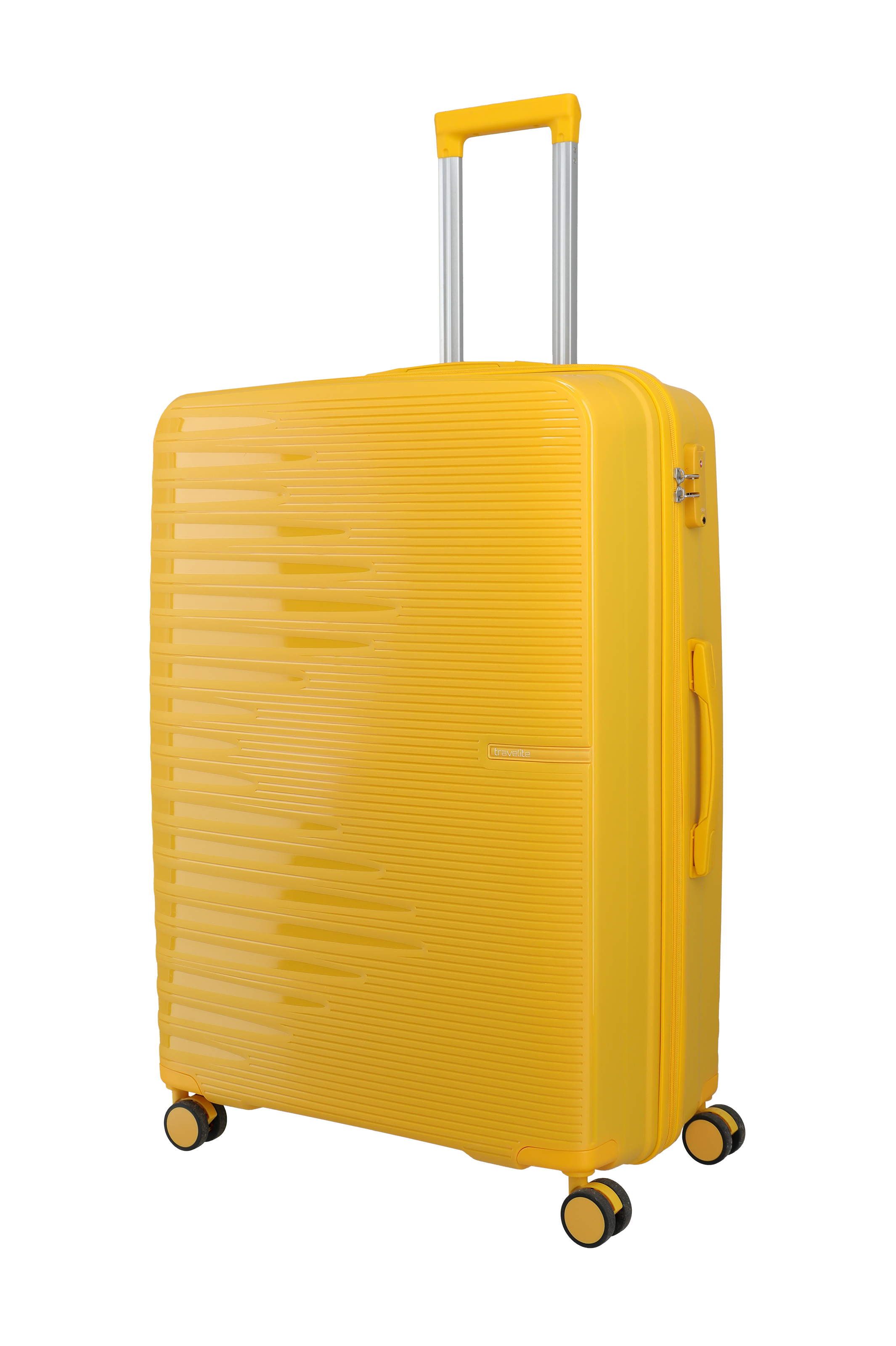 Travelite PACIFIC 4w Trolley L, Yellow – Schrägansicht