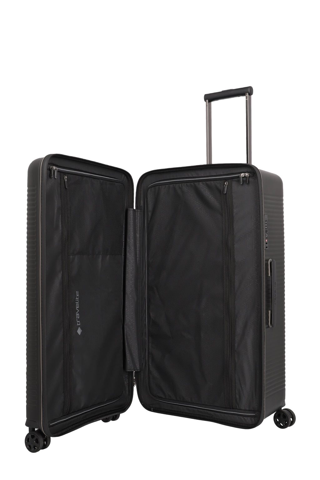 Travelite ROOMER 4w Trunk L, Schwarz – Innenansicht