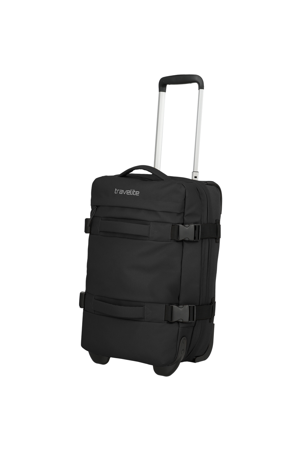 Travelite BOLONIA Rollenreisetasche S, Schwarz – Schrägansicht