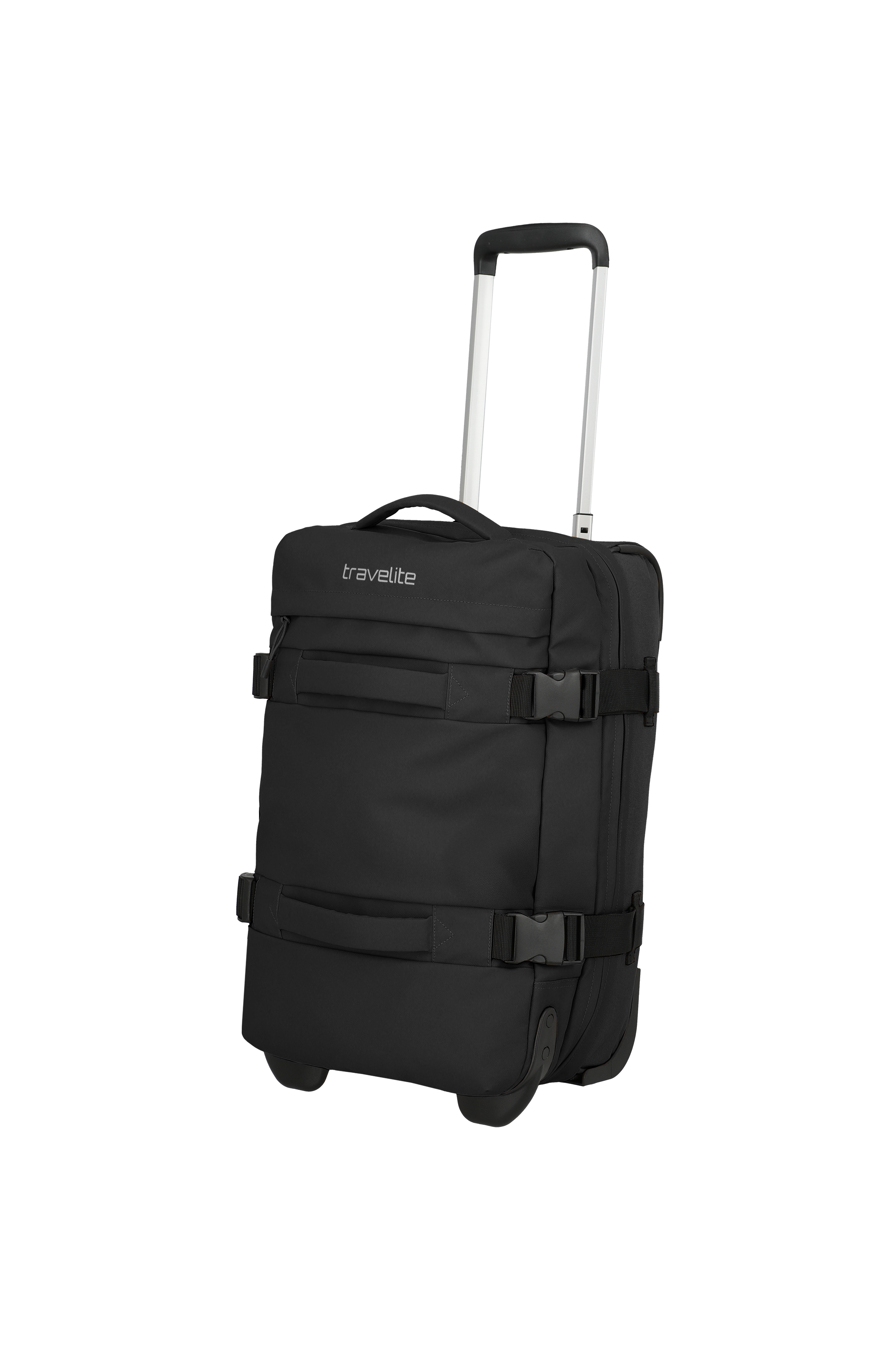 Travelite BOLONIA Rollenreisetasche S, Schwarz – Schrägansicht