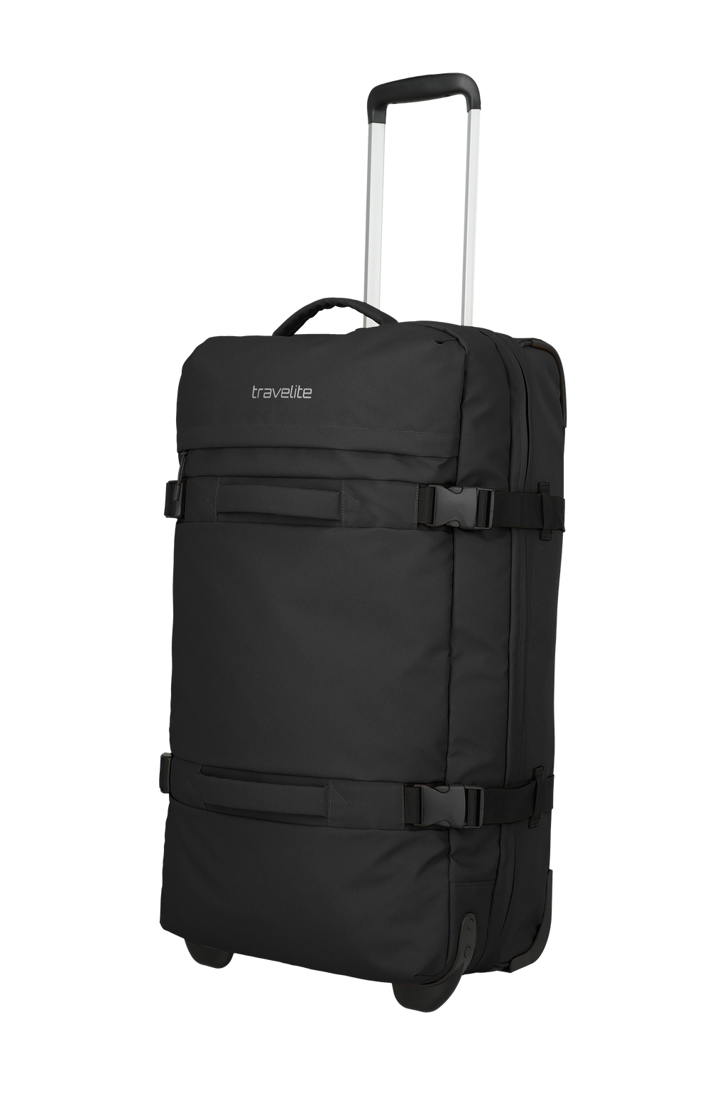 Travelite BOLONIA Rollenreisetasche L, Schwarz – Schrägansicht