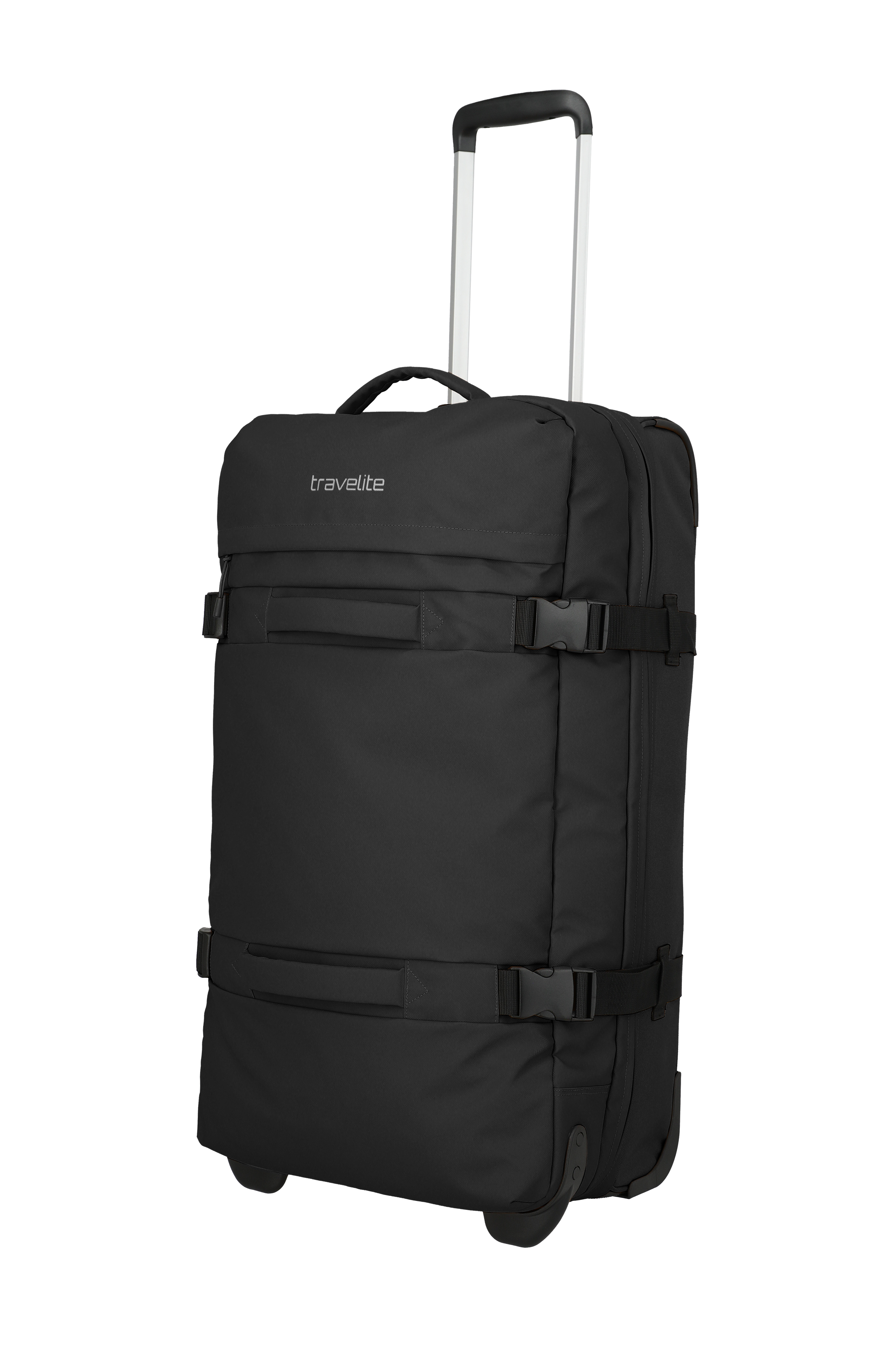 Travelite BOLONIA Rollenreisetasche L, Schwarz – Schrägansicht