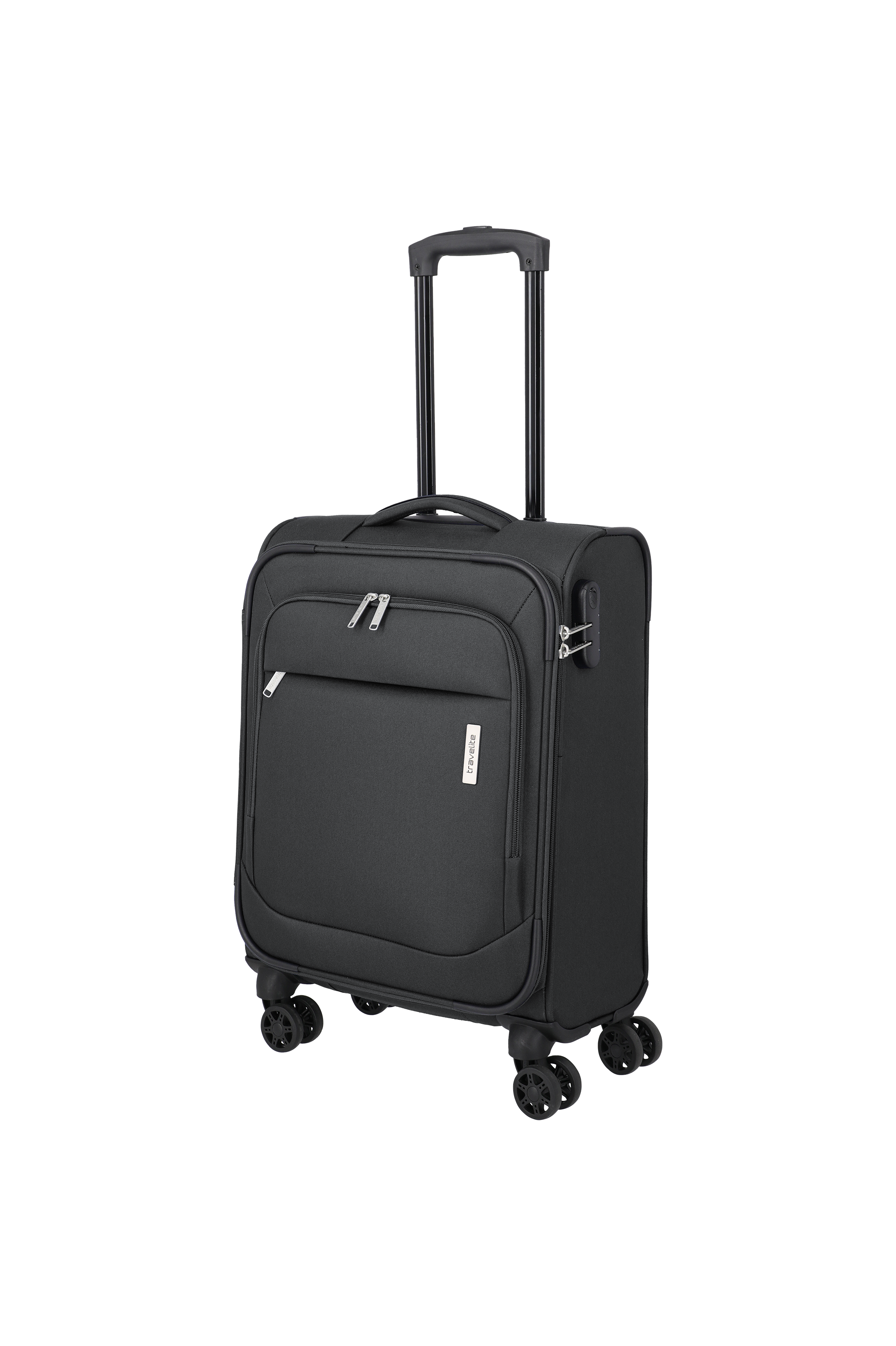 Travelite PRIEGO 4w Trolley S, Anthrazit – Schrägansicht