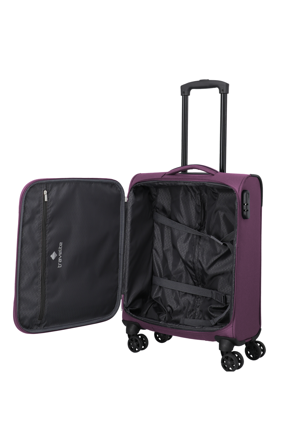 Travelite PRIEGO 4w Trolley S, Berry – Produktansicht 6