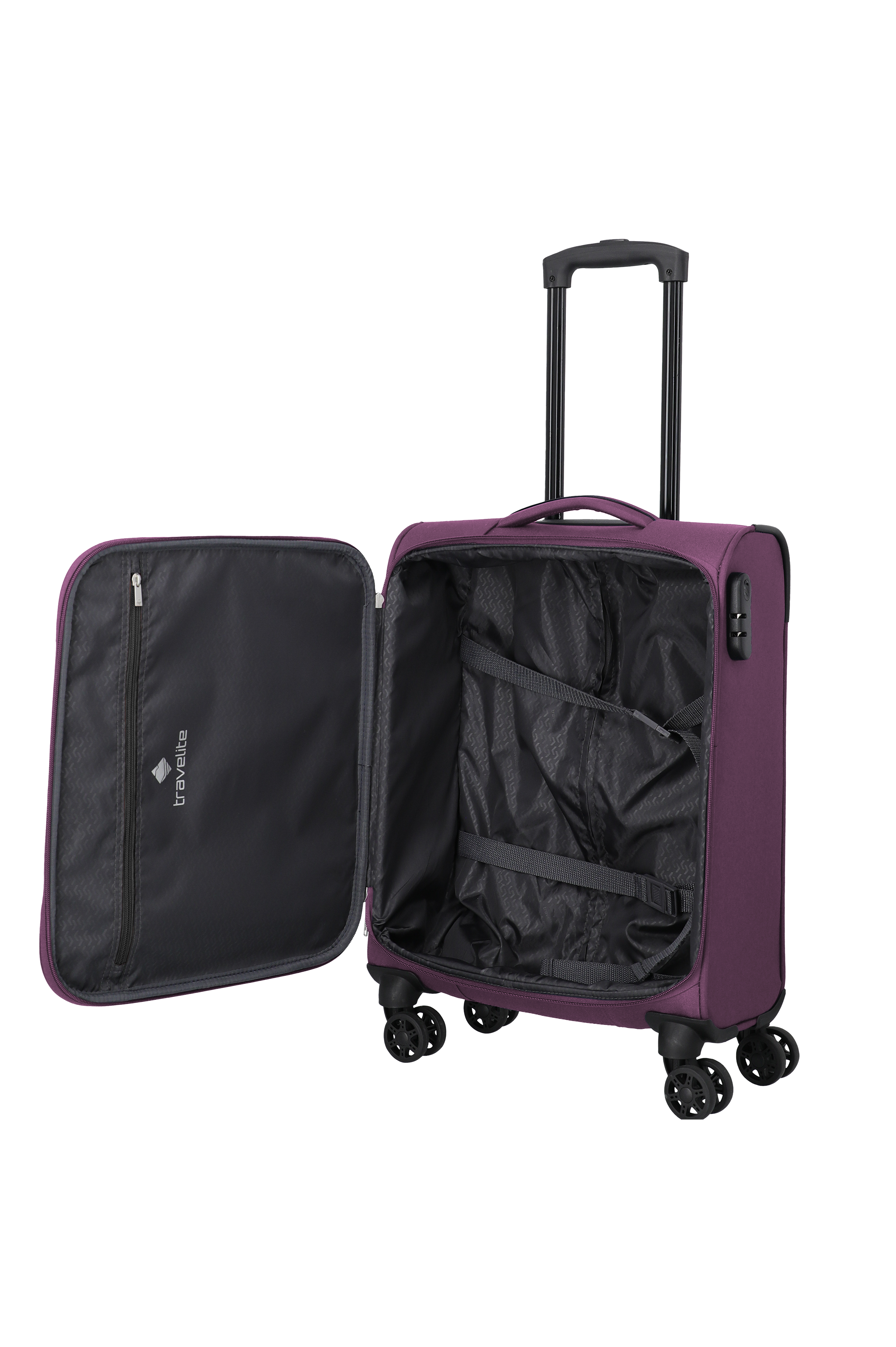 Travelite PRIEGO 4w Trolley S, Berry – Produktansicht 6