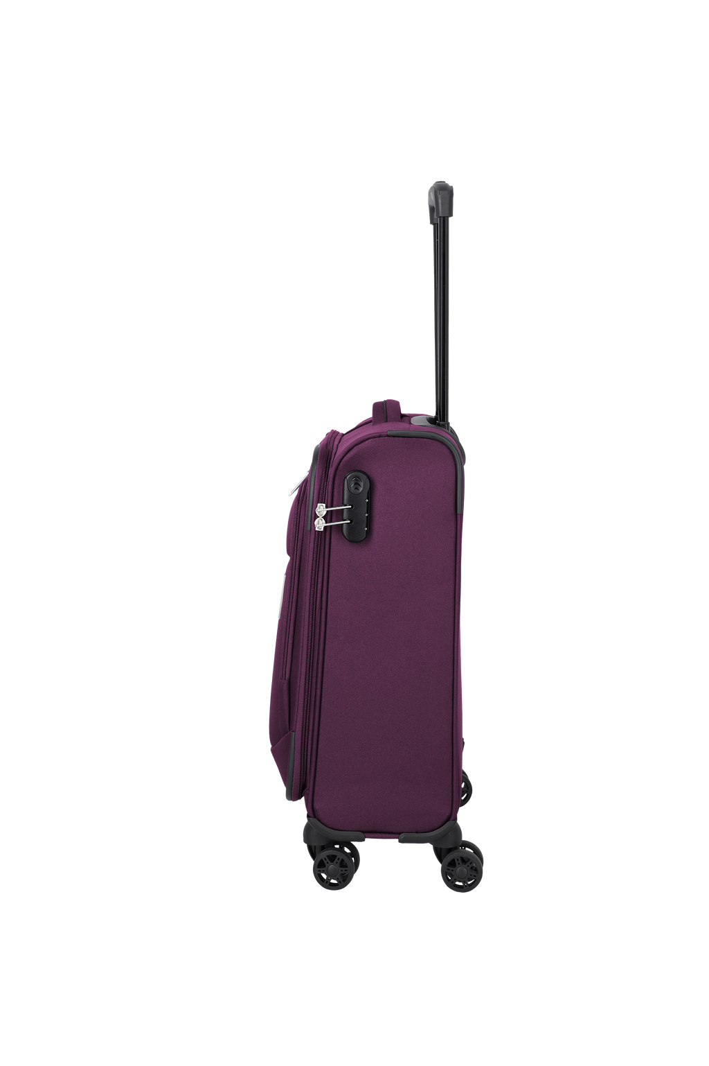 Travelite PRIEGO 4w Trolley S, Berry – Seitenansicht